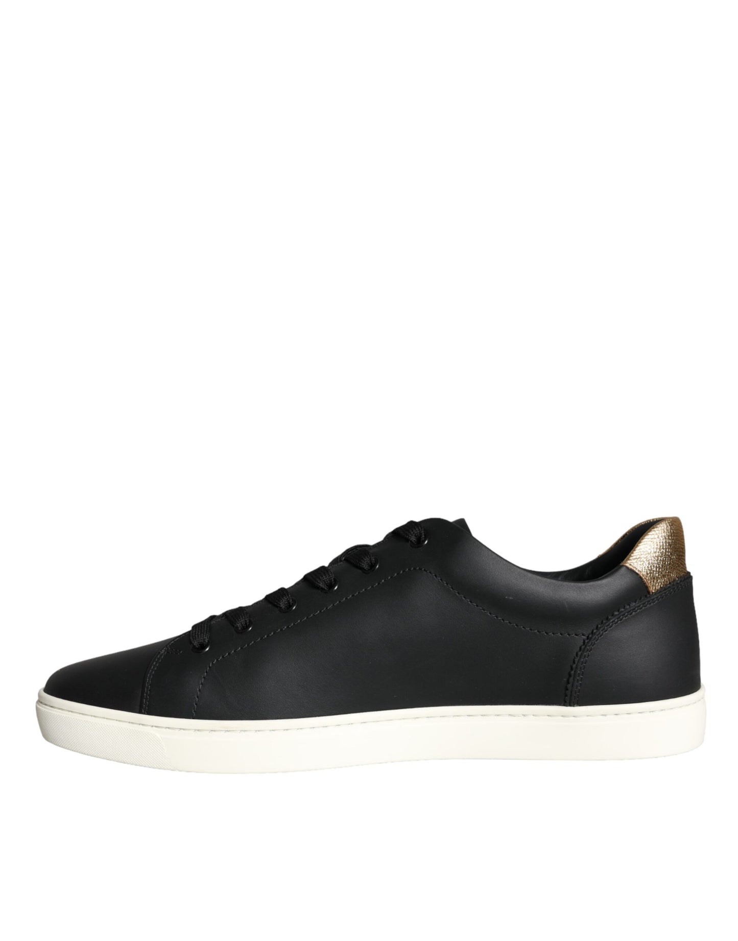 Dolce &amp; Gabbana Black Leather Portofino Low Top Sneakers Shoes