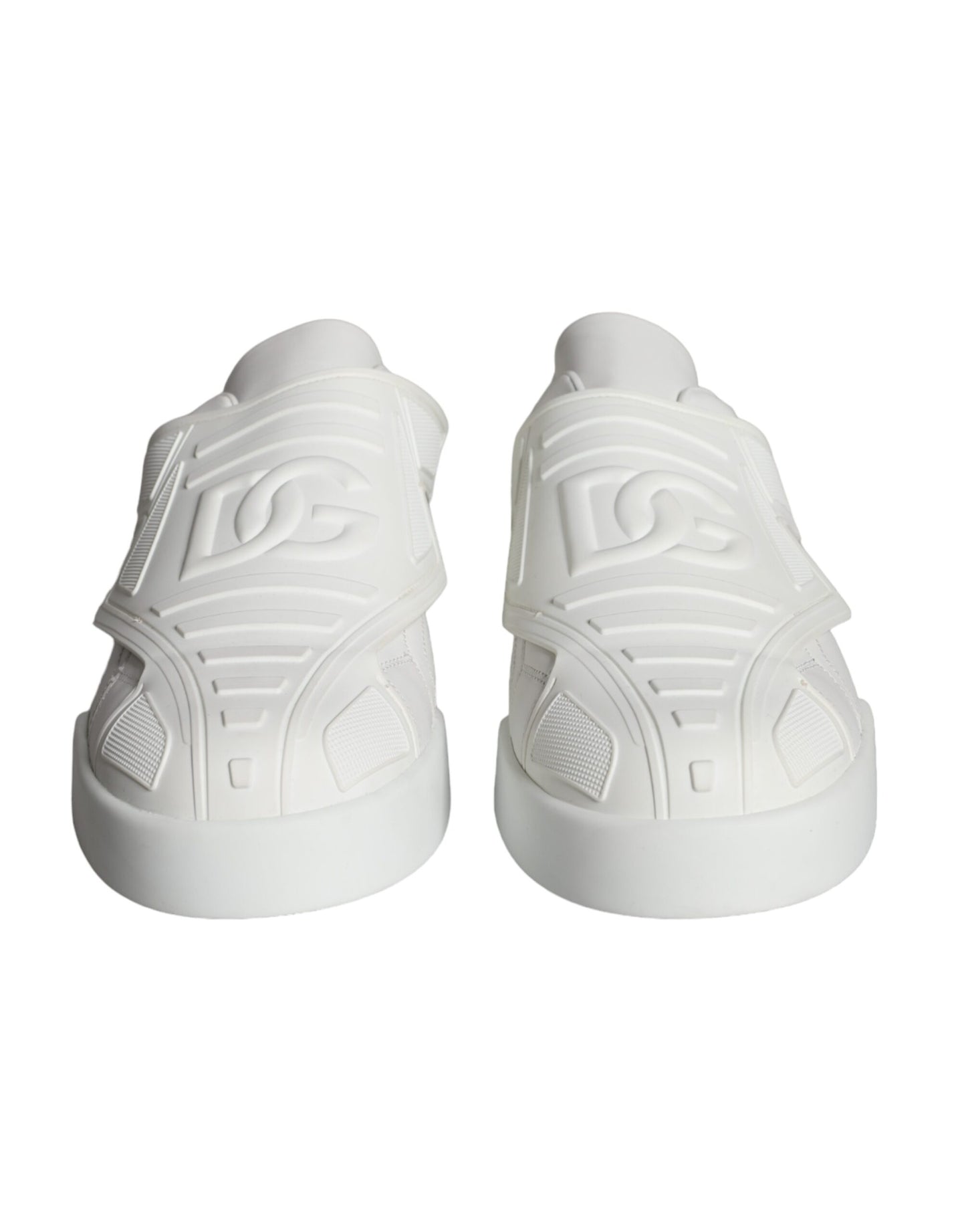 Dolce &amp; Gabbana Shoes White Leather Slip On Low Top Sneakers