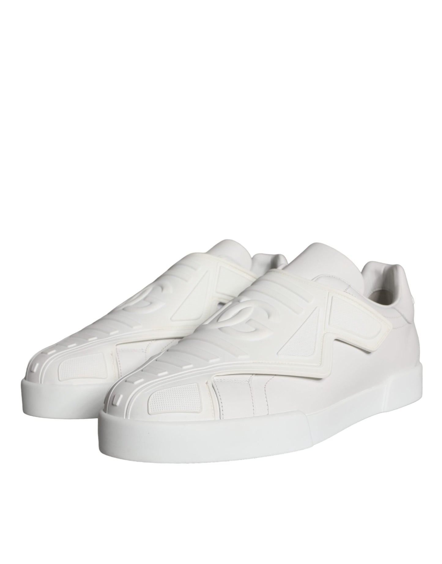 Dolce &amp; Gabbana Shoes White Leather Slip On Low Top Sneakers