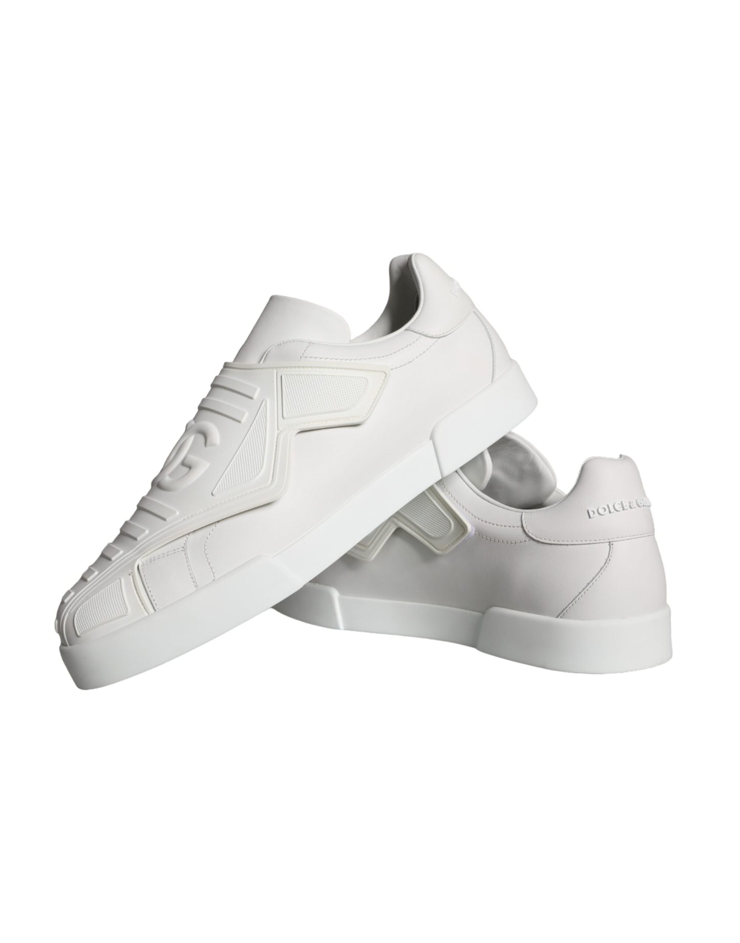 Dolce &amp; Gabbana Shoes White Leather Slip On Low Top Sneakers