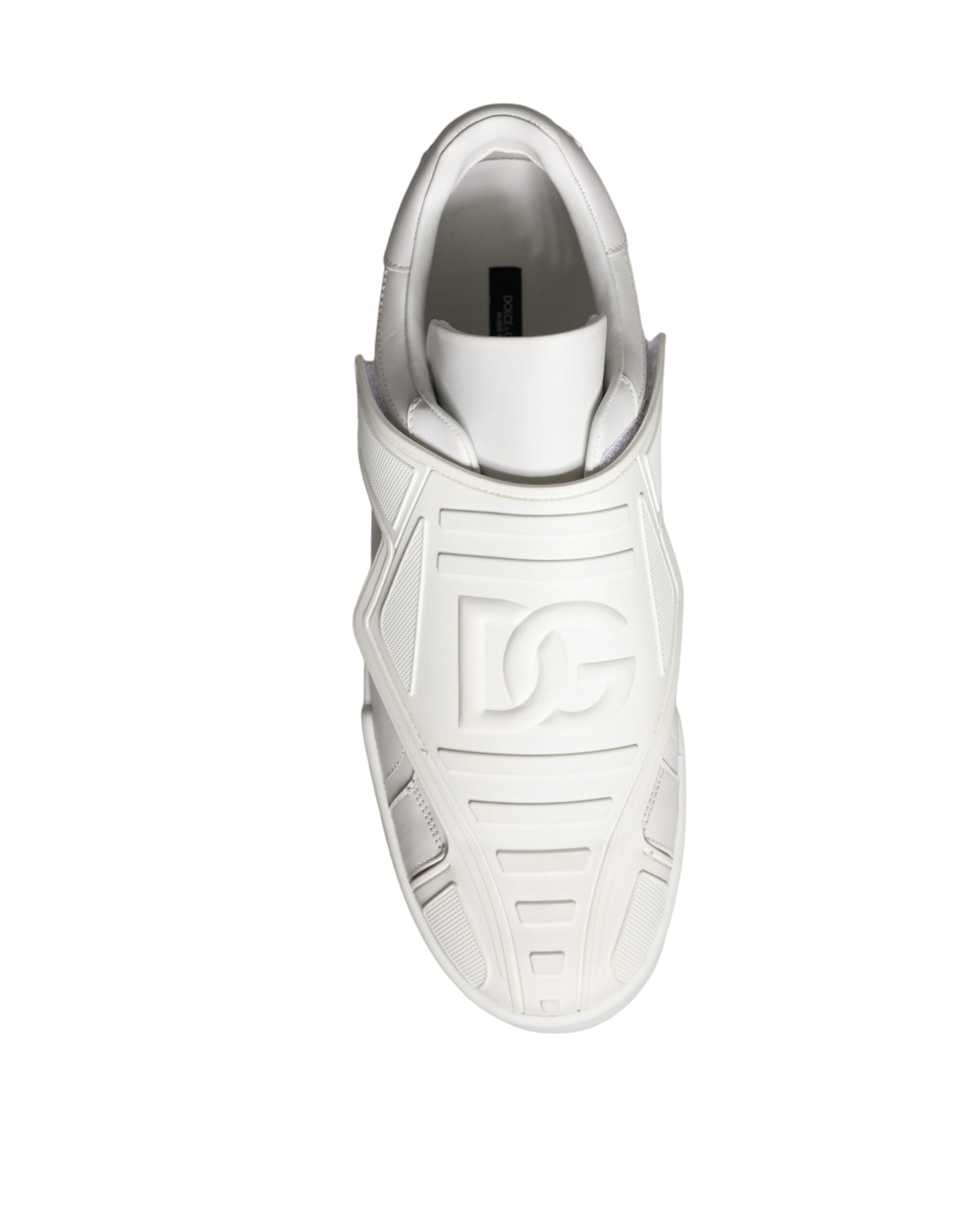 Dolce &amp; Gabbana Shoes White Leather Slip On Low Top Sneakers