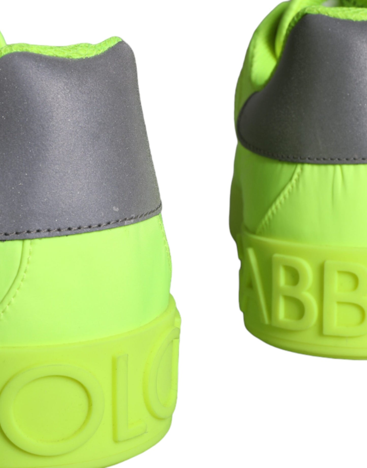 Dolce &amp; Gabbana Neon Green Logo Tape Low Top Sneakers Shoes