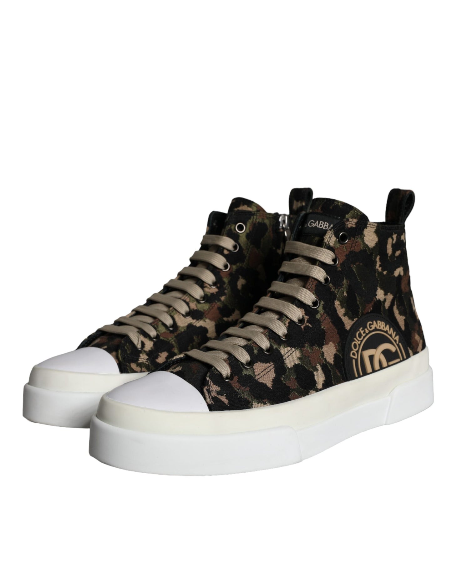 Dolce &amp; Gabbana Multicolor Camouflage High Top Sneaker Shoes