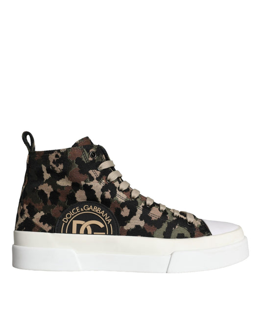 Dolce &amp; Gabbana Multicolor Camouflage High Top Sneaker Shoes