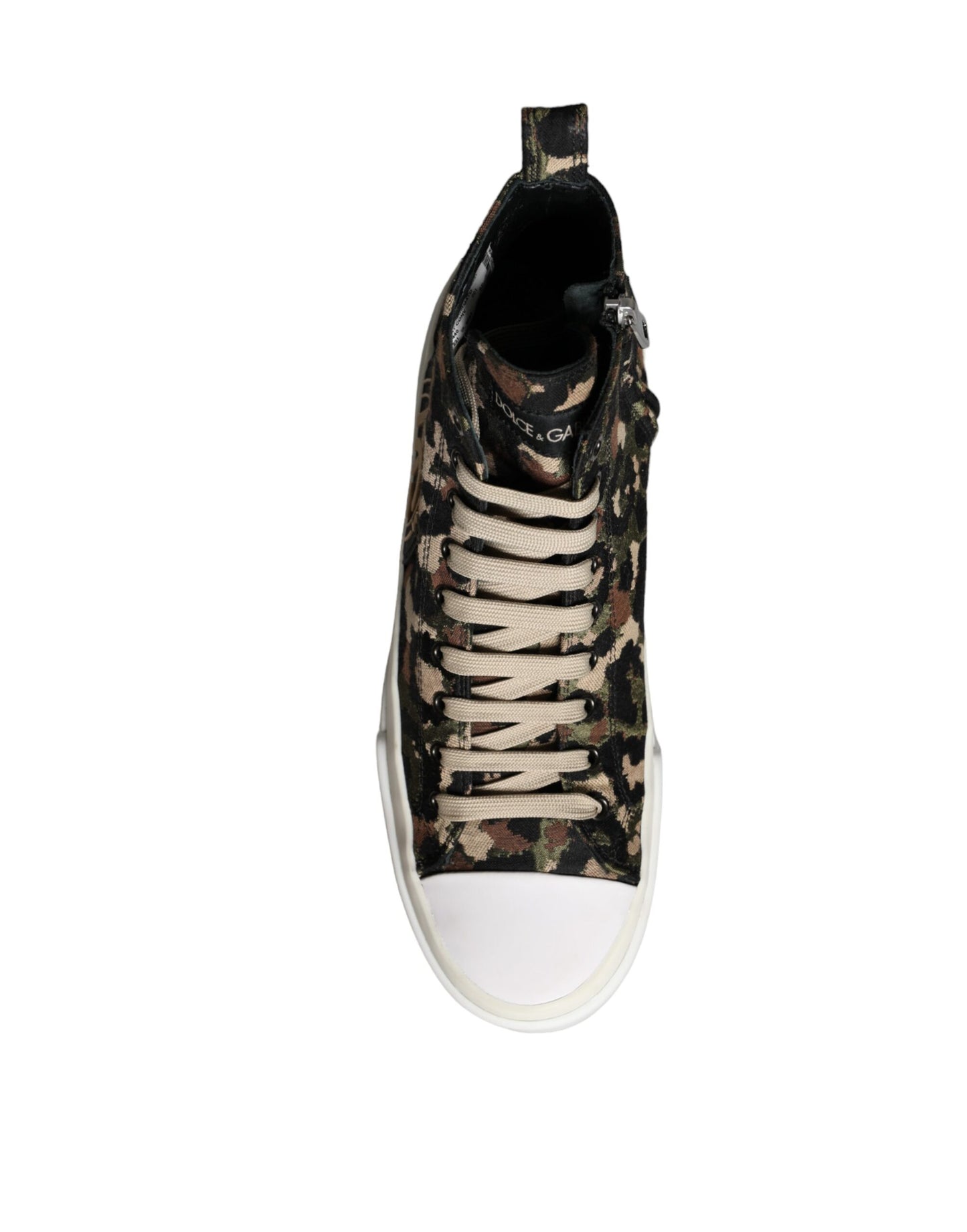 Dolce &amp; Gabbana Multicolor Camouflage High Top Sneaker Shoes