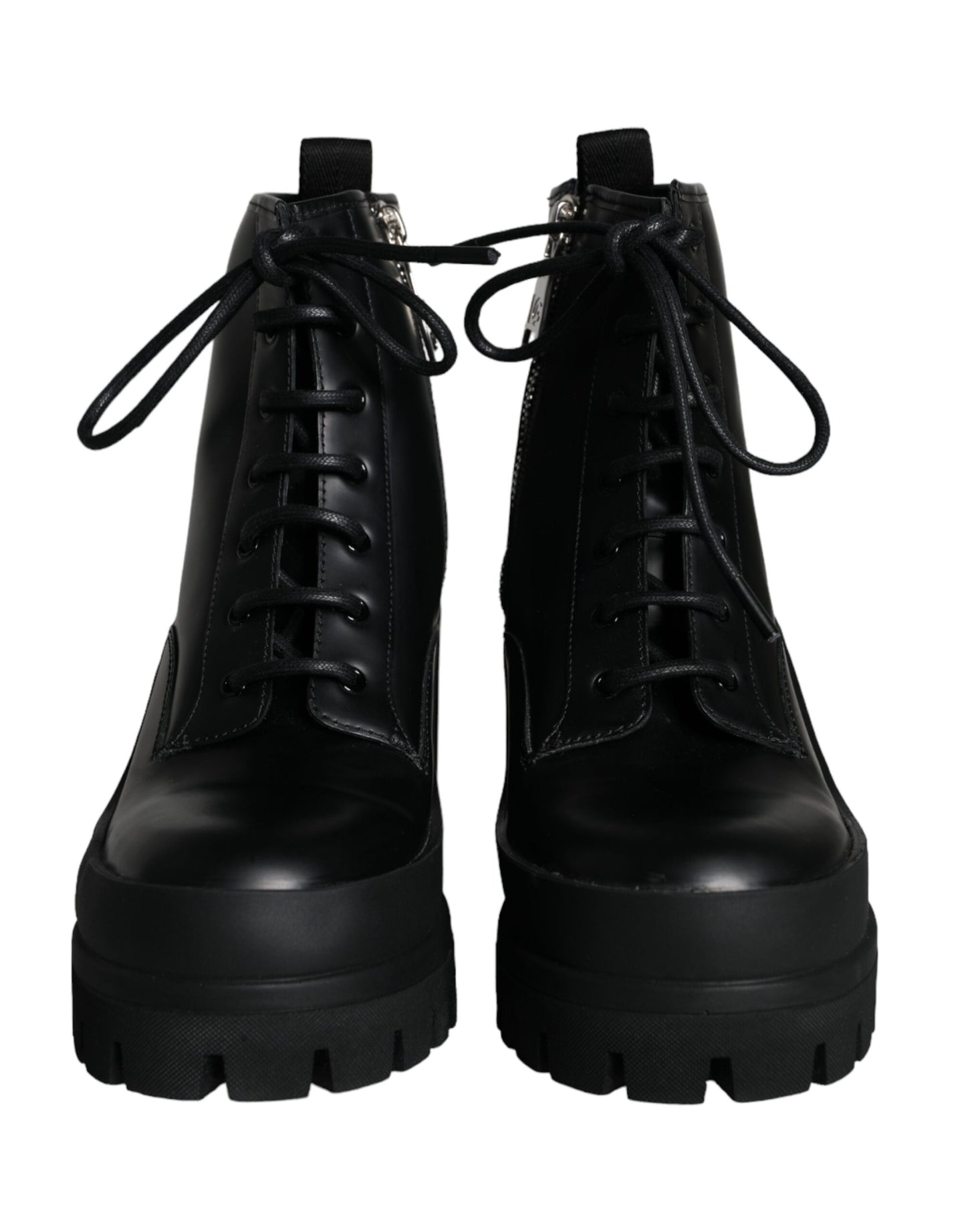 Dolce &amp; Gabbana Black Lace-Up Boots Trekking Boots Men Shoes