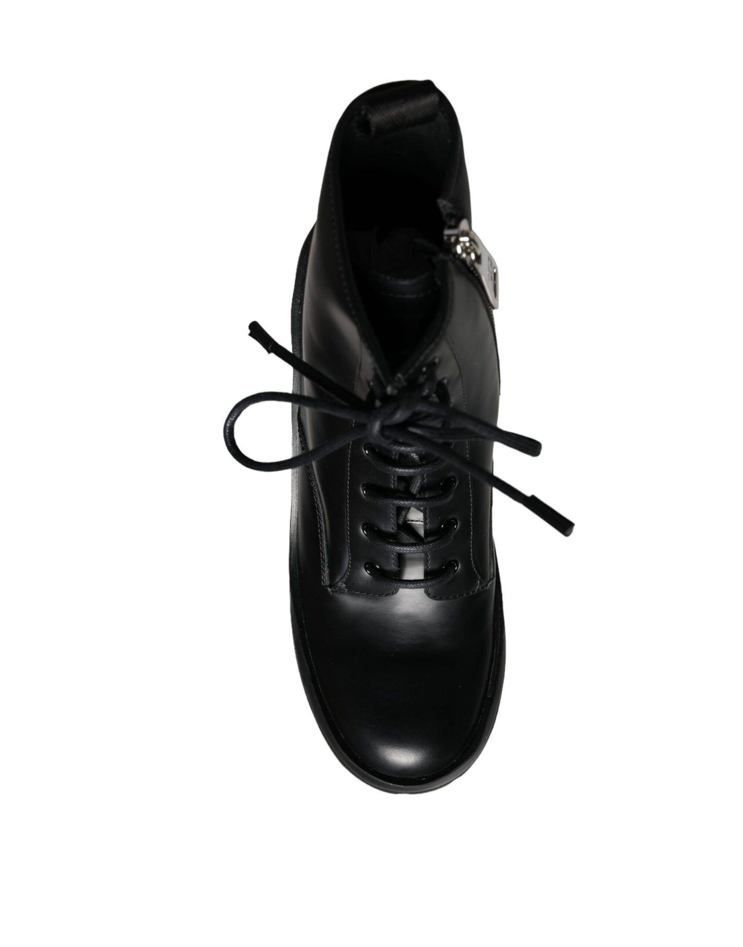 Dolce &amp; Gabbana Black Lace-Up Boots Trekking Boots Men Shoes