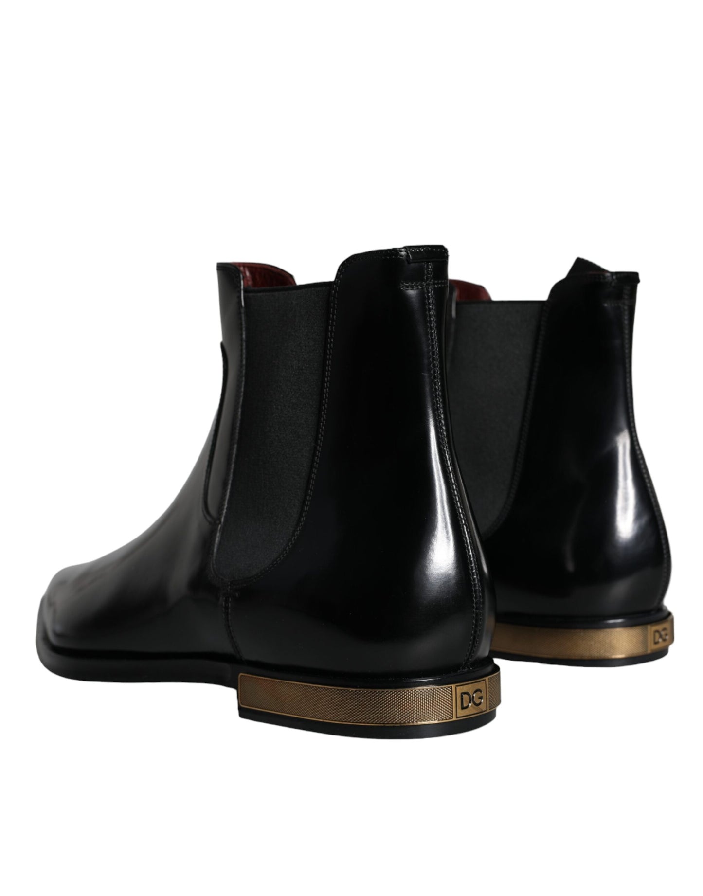 Dolce &amp; Gabbana Black Leather Chelsea Boots Shoes