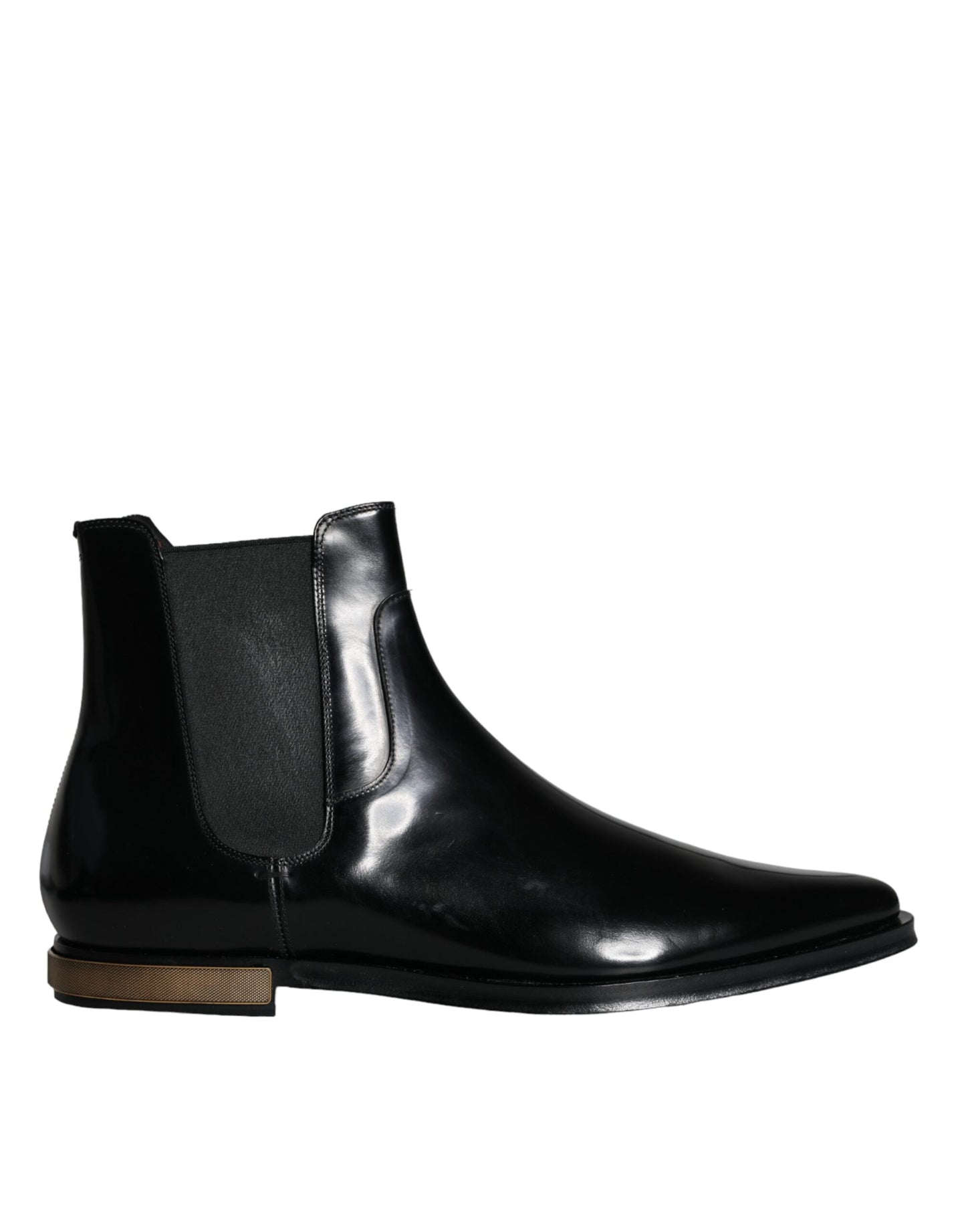 Dolce &amp; Gabbana Black Leather Chelsea Boots Shoes