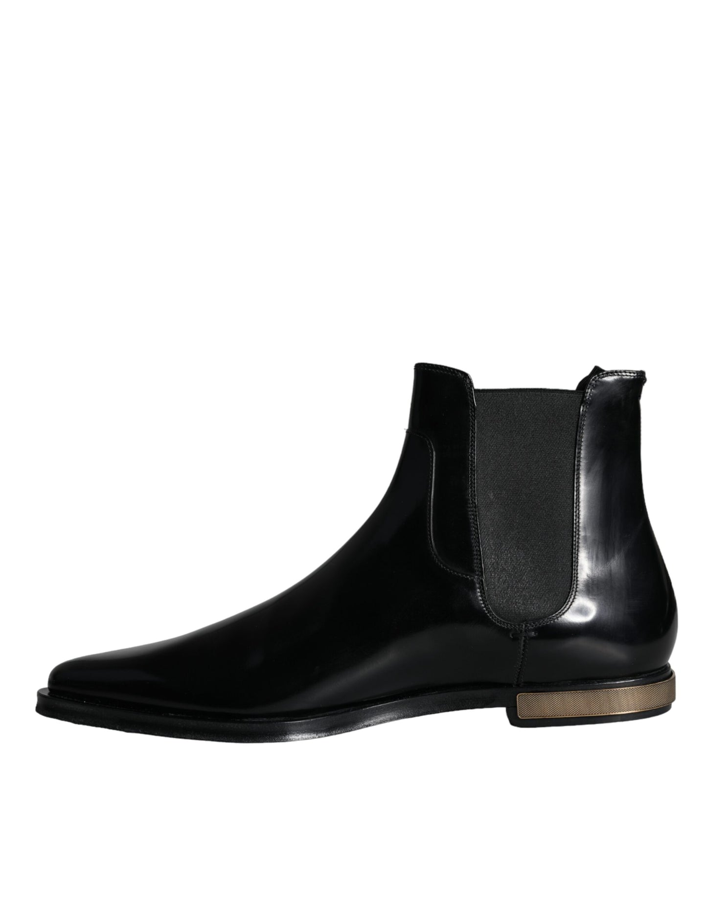 Dolce &amp; Gabbana Black Leather Chelsea Boots Shoes