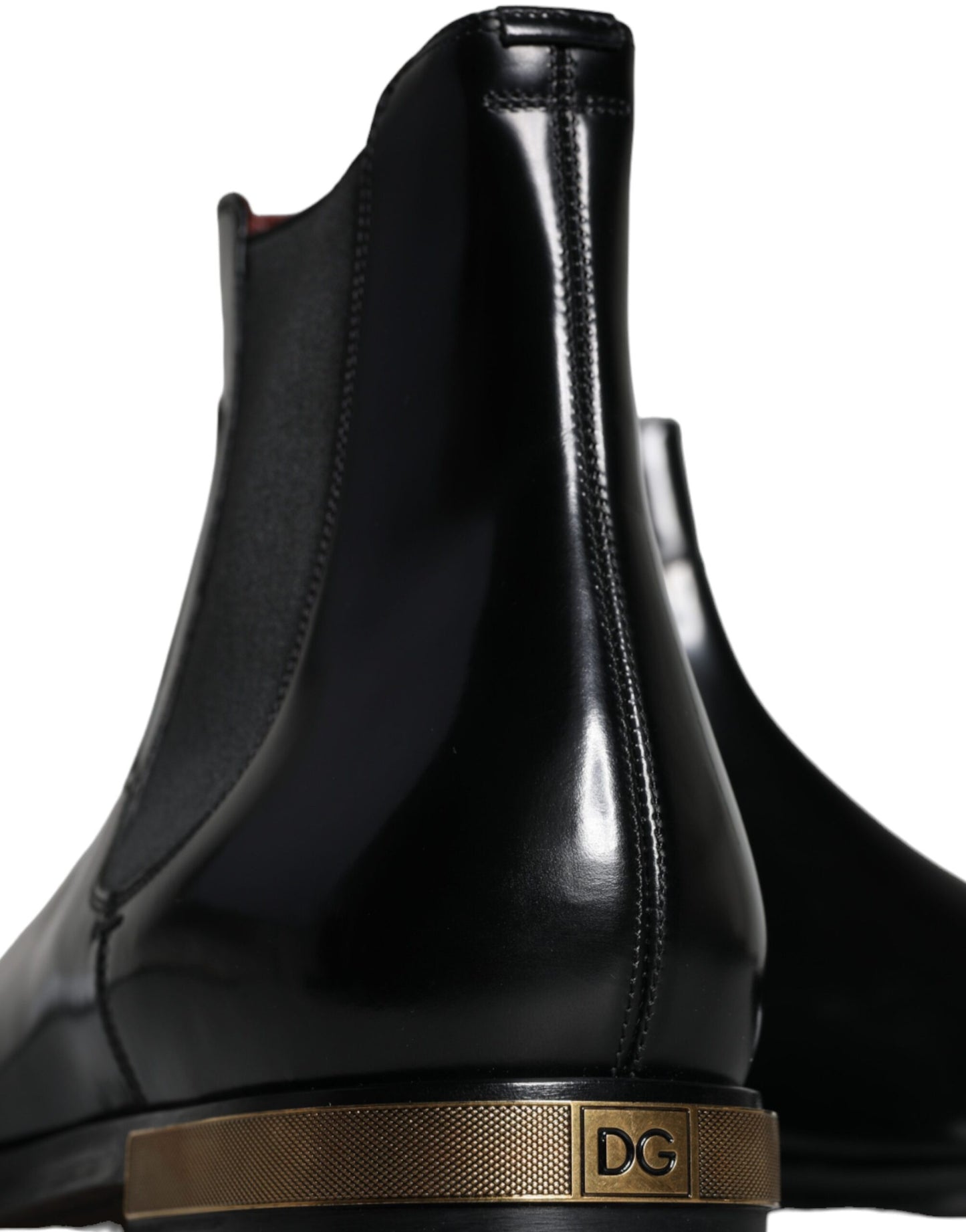 Dolce &amp; Gabbana Black Leather Chelsea Boots Shoes