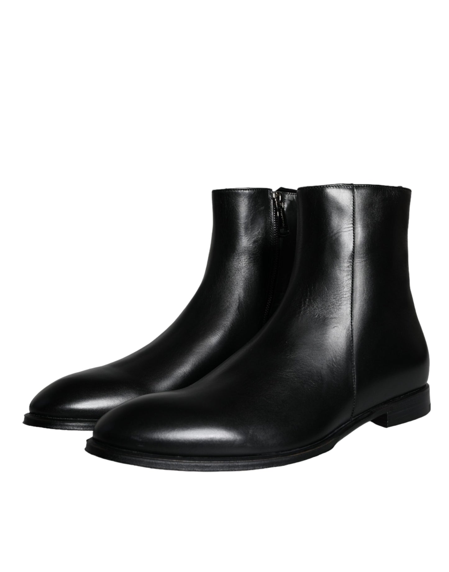 Dolce &amp; Gabbana Black Calfskin Men's Boots Shoes