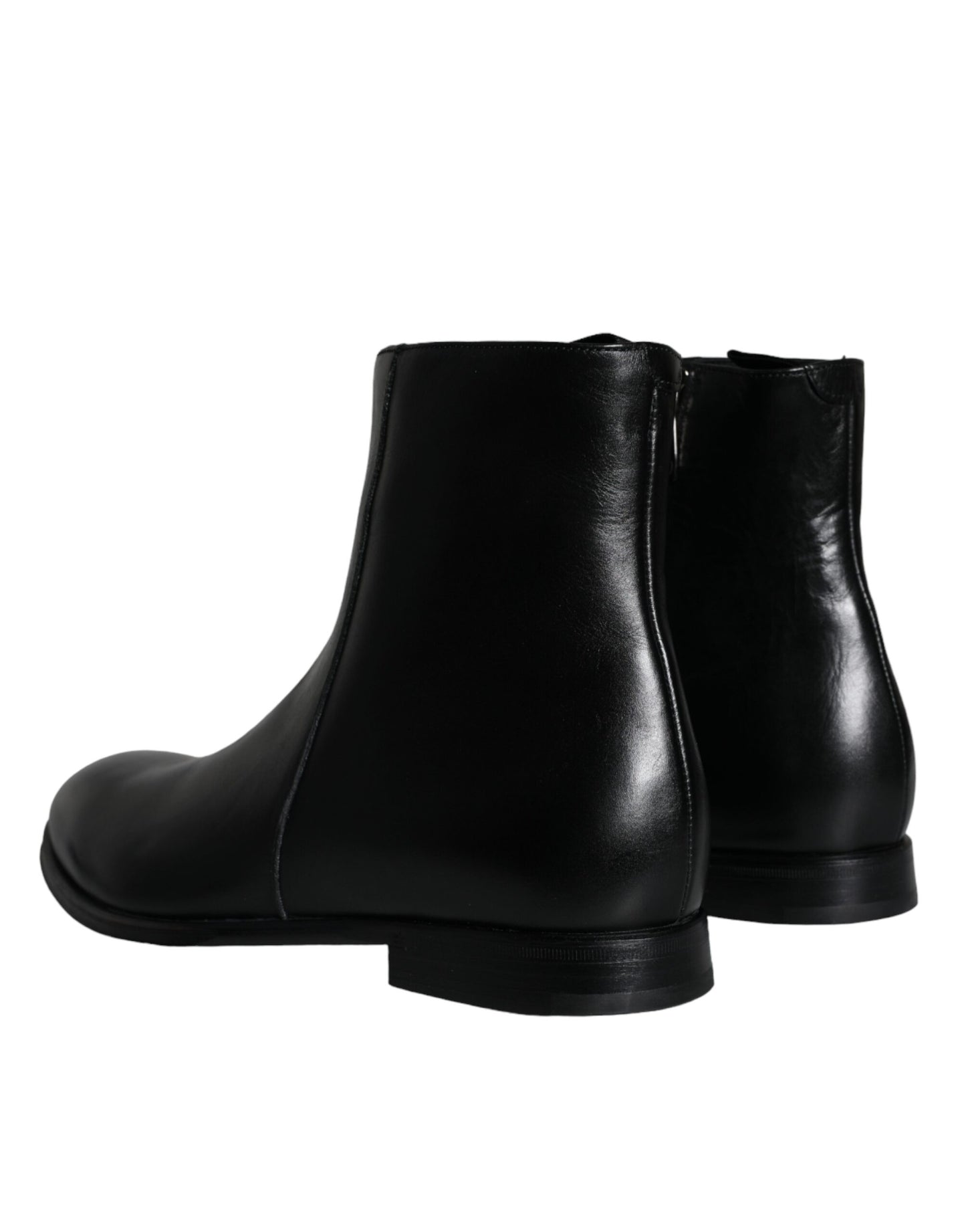 Dolce &amp; Gabbana Black Calfskin Men's Boots Shoes