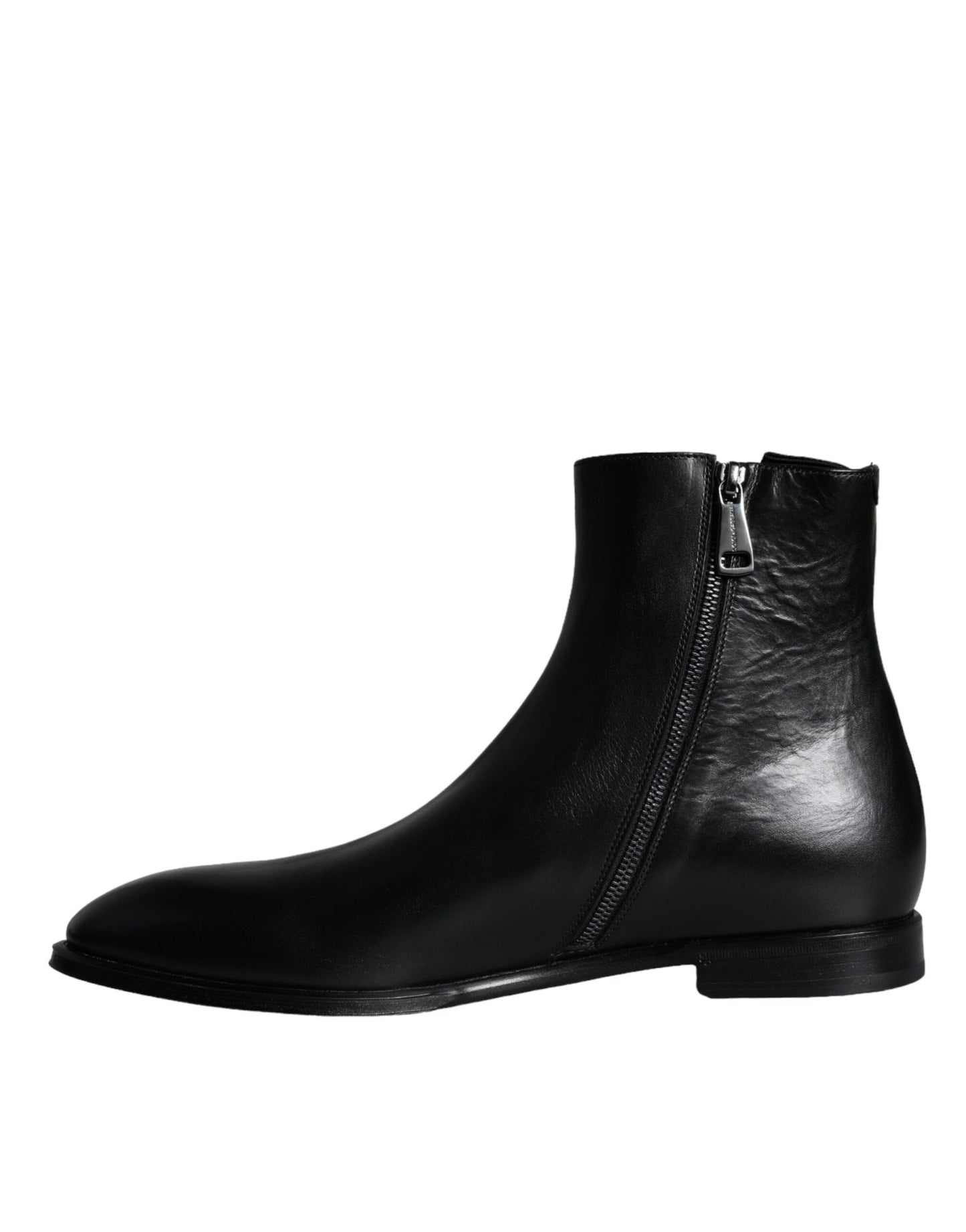 Dolce &amp; Gabbana Black Calfskin Men's Boots Shoes