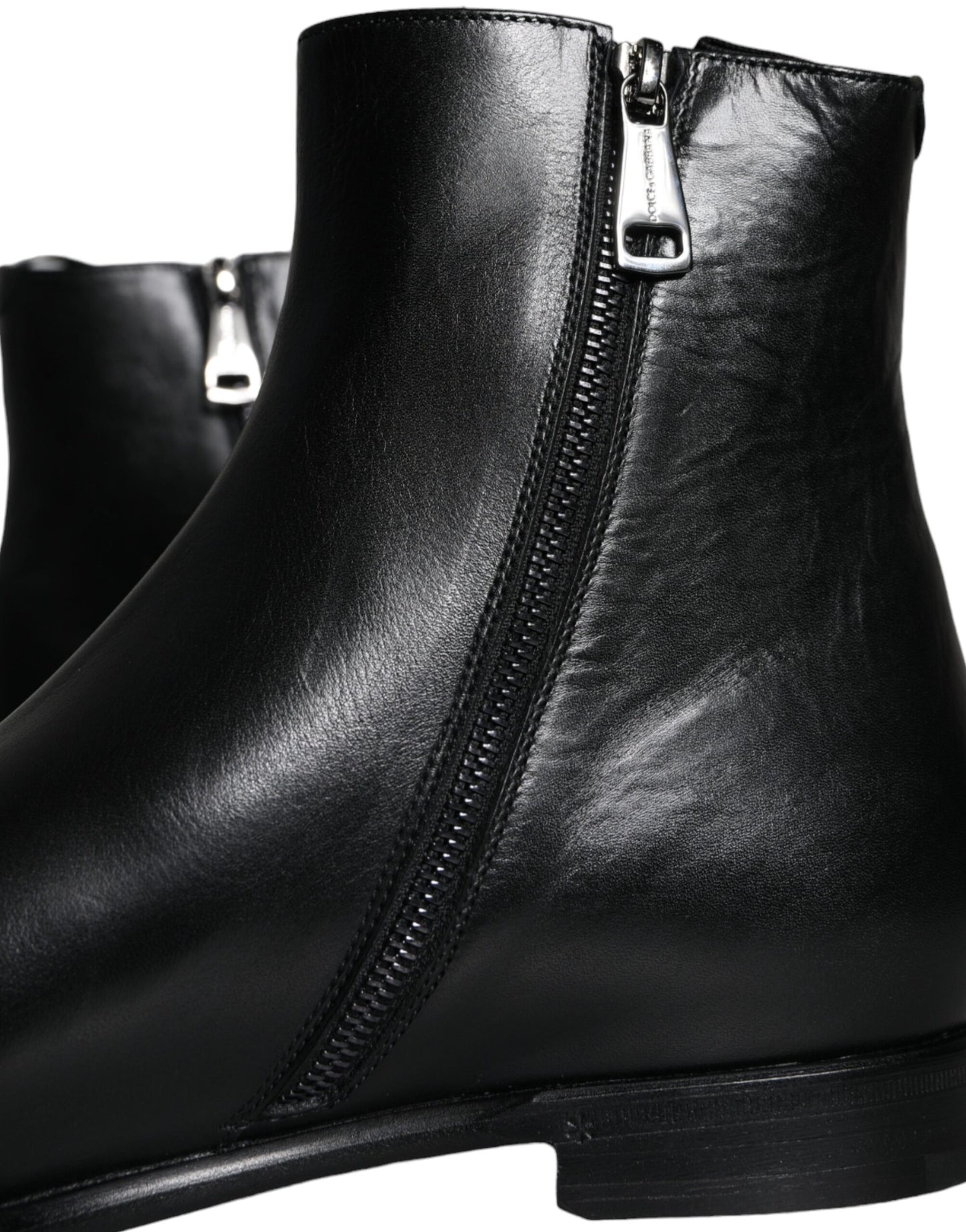 Dolce &amp; Gabbana Black Calfskin Men's Boots Shoes