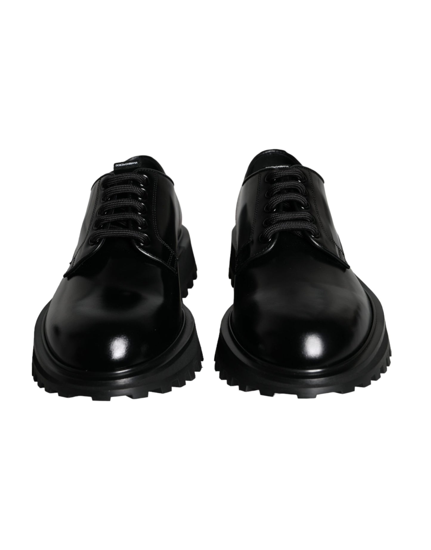 Dolce &amp; Gabbana Black Calfskin Derby Shoes for Formal Occasions