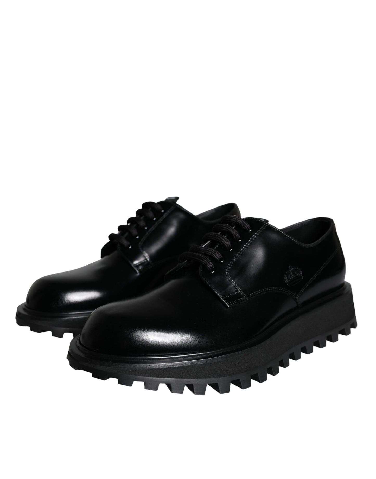 Dolce &amp; Gabbana Black Calfskin Derby Shoes for Formal Occasions