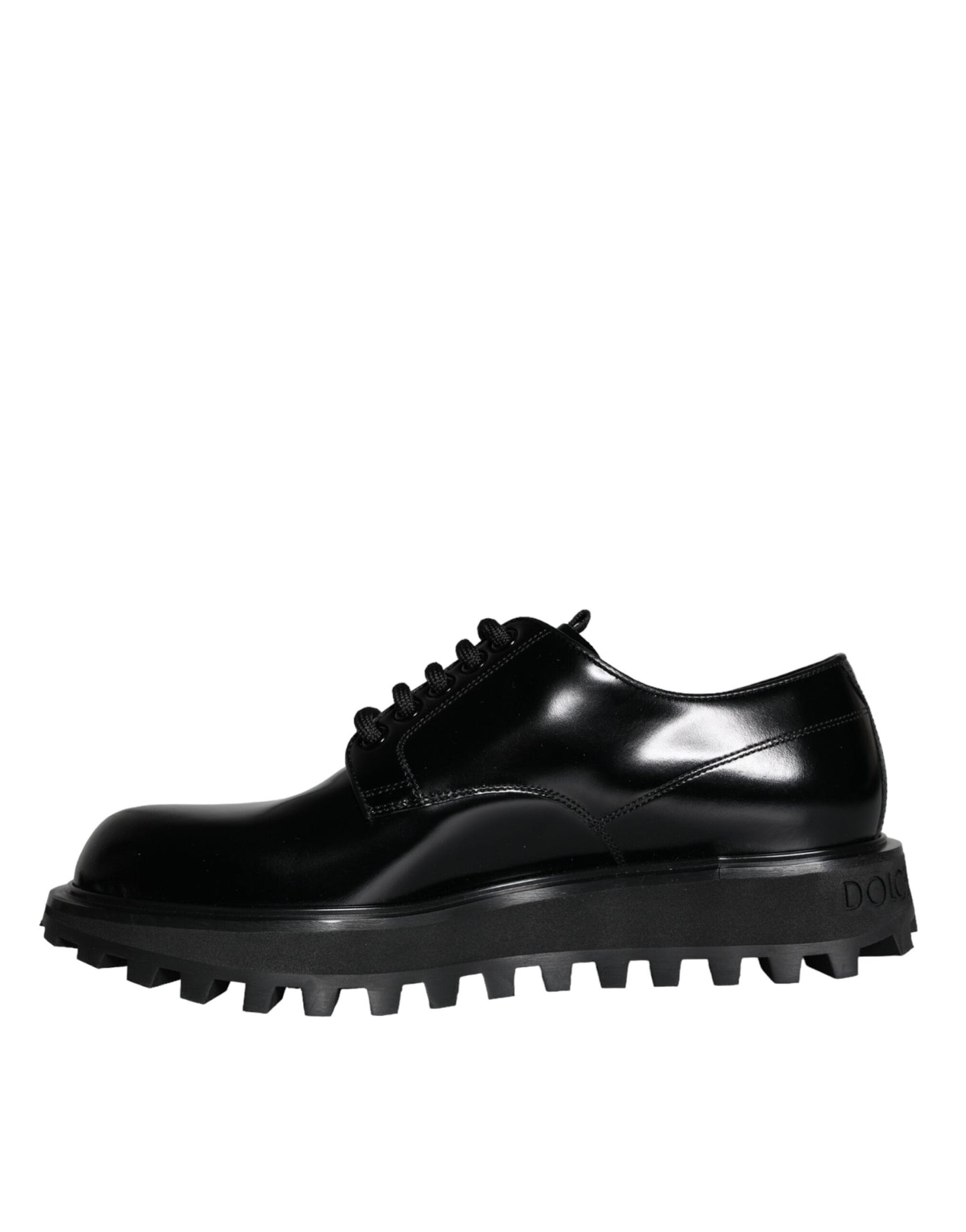 Dolce &amp; Gabbana Black Calfskin Derby Shoes for Formal Occasions