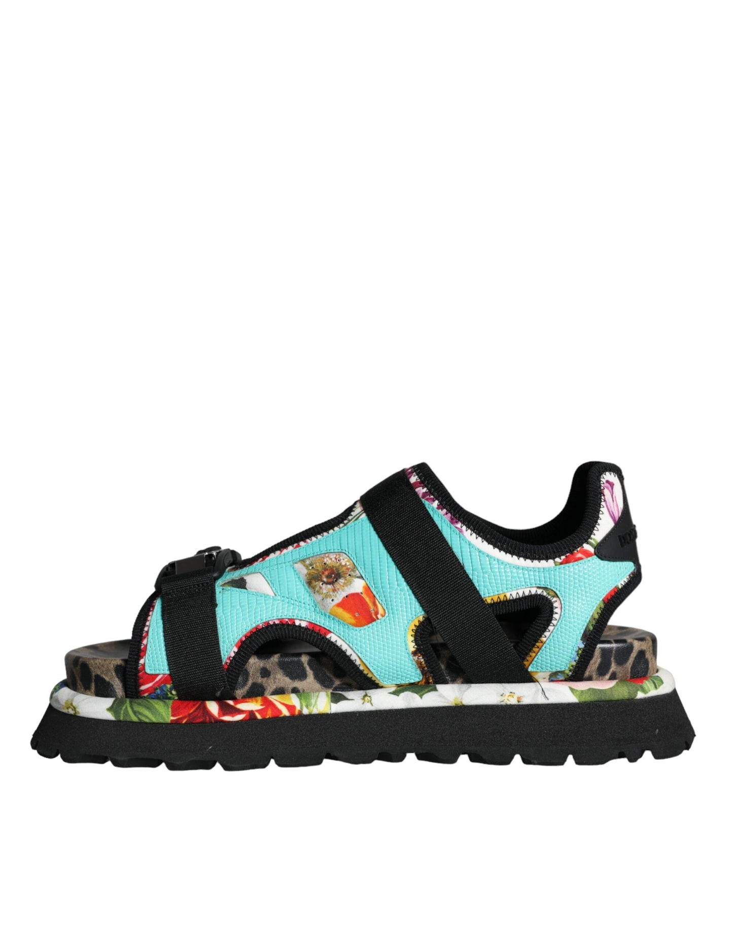 Dolce &amp; Gabbana Multicolor Patchwork Slides Sandals Men Shoes