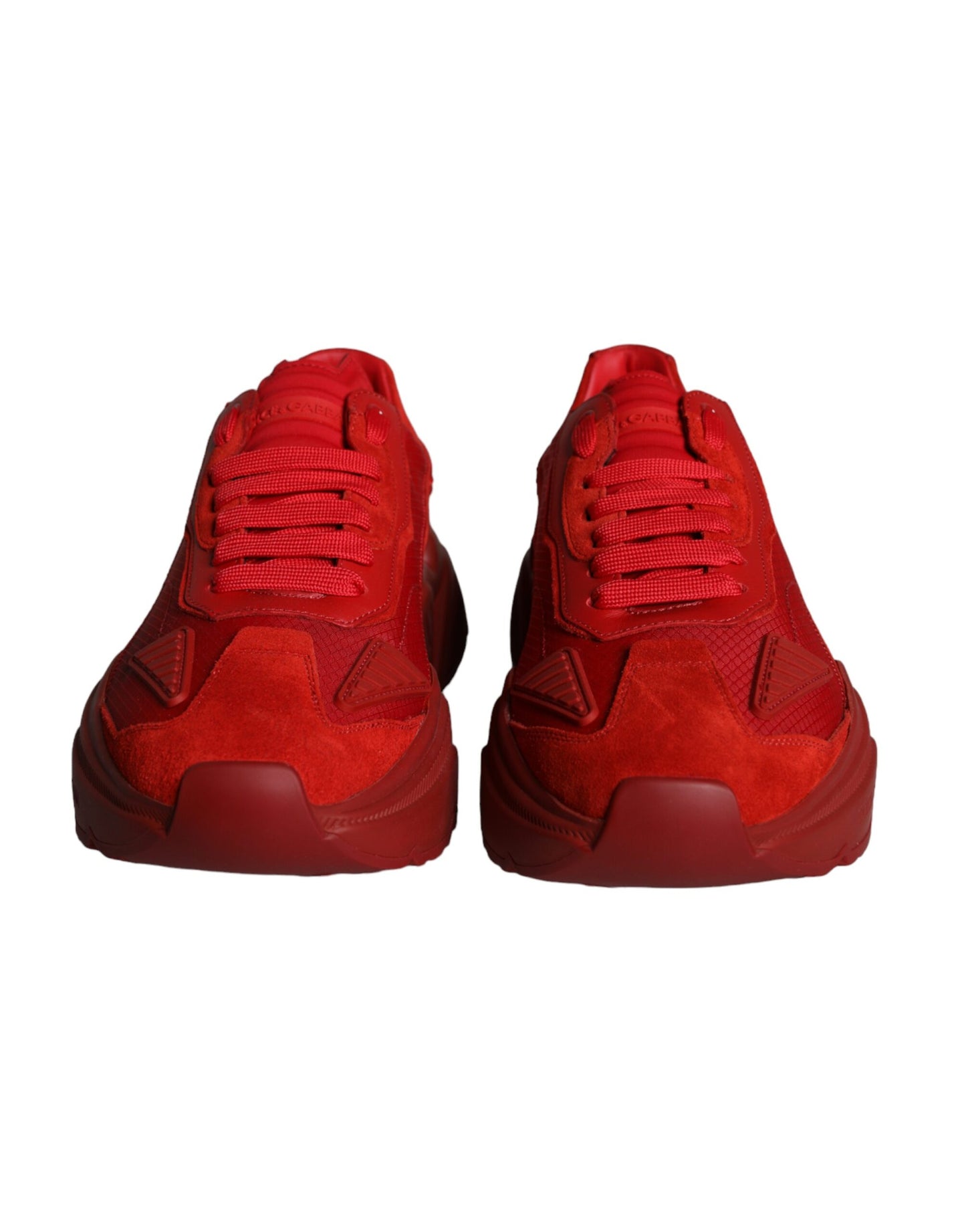 Dolce &amp; Gabbana Red Leather Daymaster Low Top Sneakers Shoes