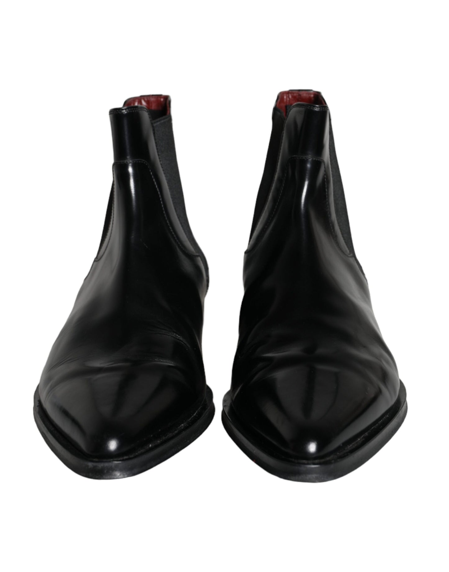 Dolce &amp; Gabbana Black Leather Chelsea Boots Shoes