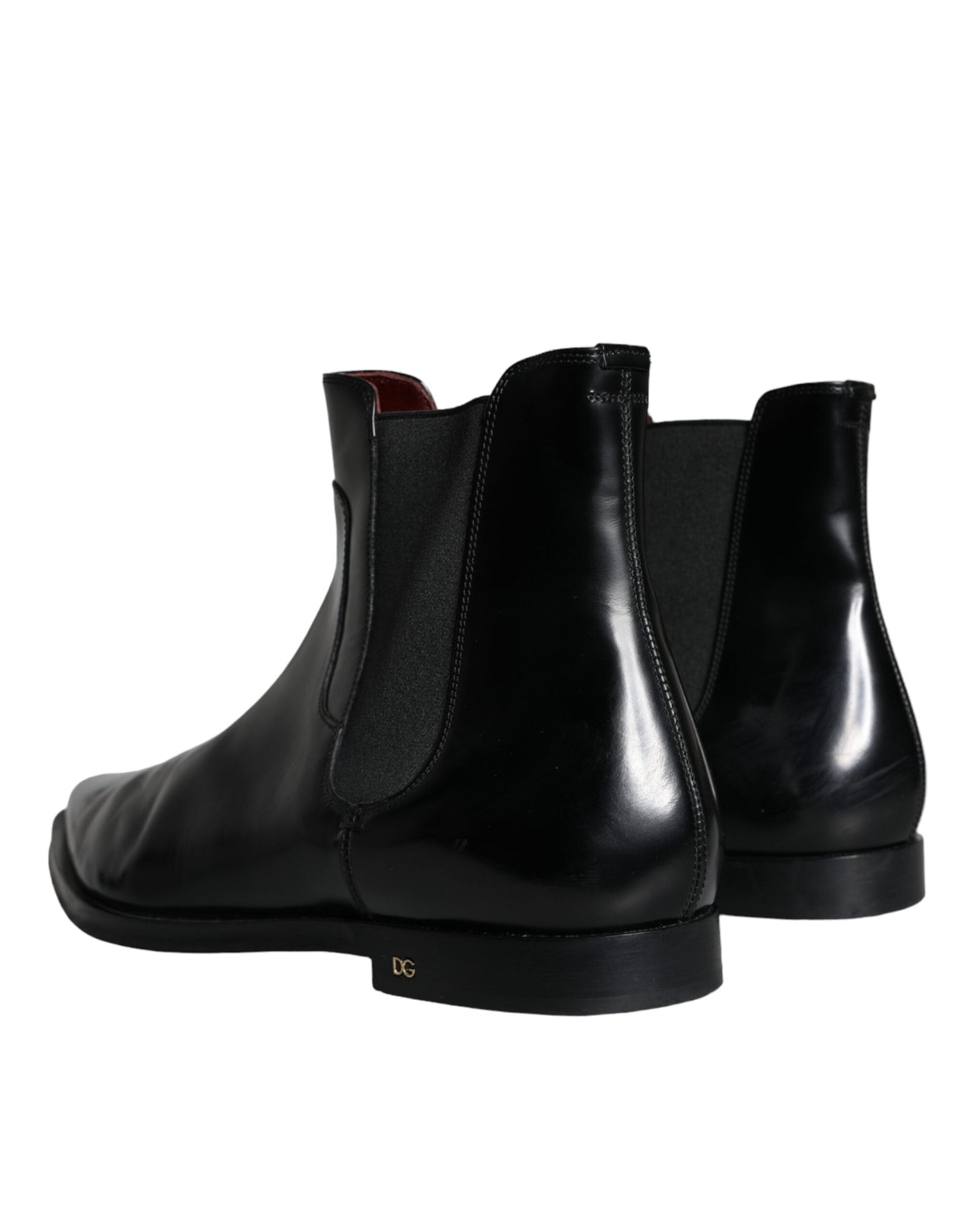 Dolce &amp; Gabbana Black Leather Chelsea Boots Shoes