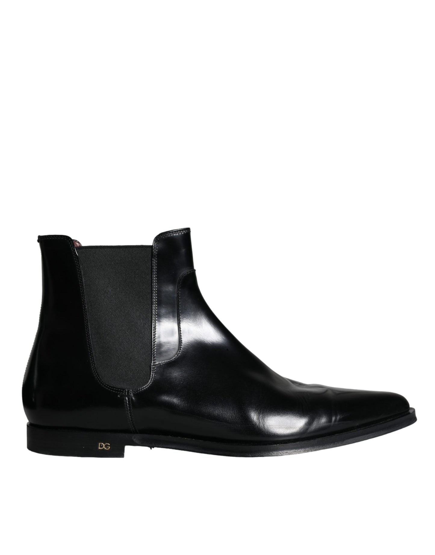 Dolce &amp; Gabbana Black Leather Chelsea Boots Shoes