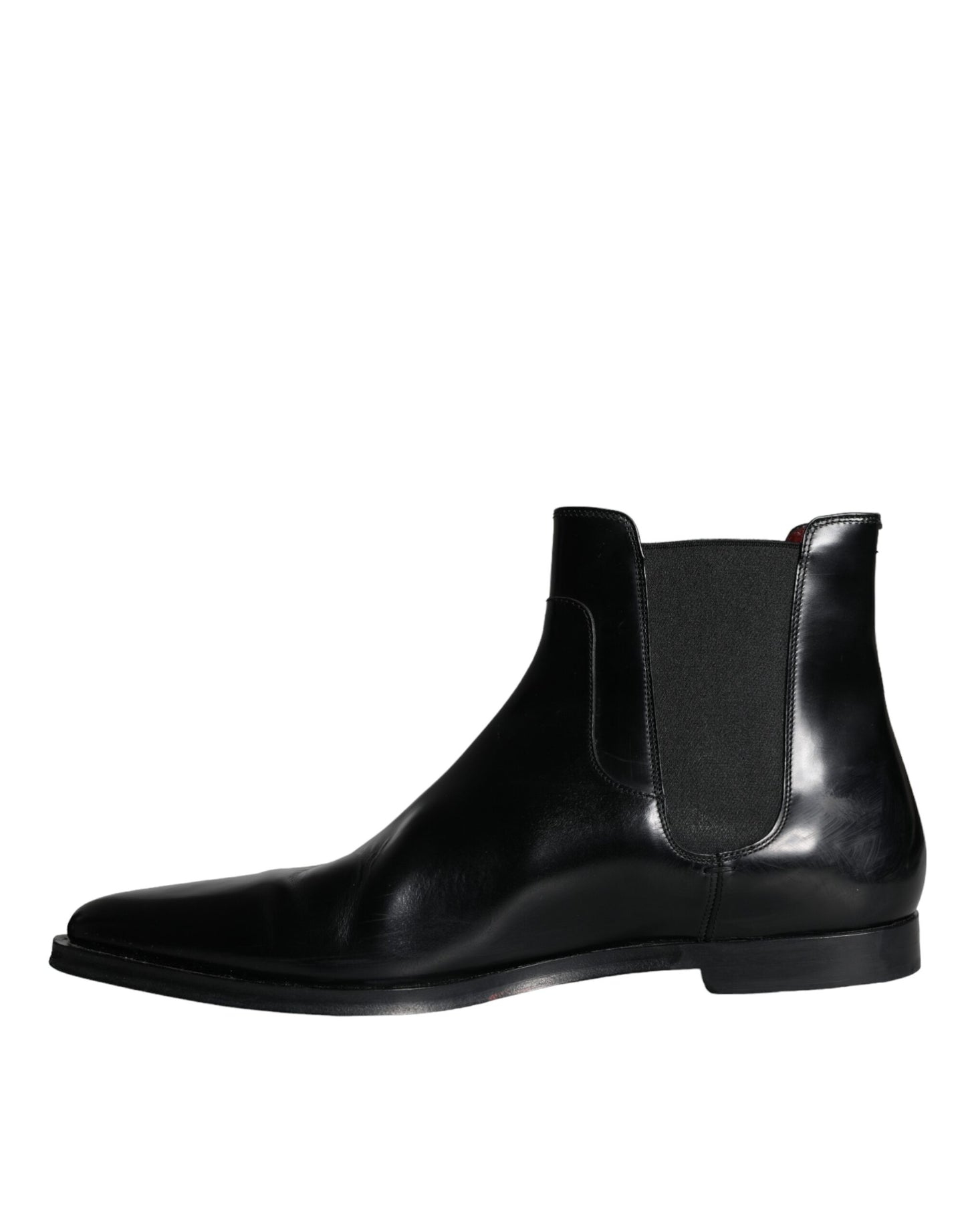 Dolce &amp; Gabbana Black Leather Chelsea Boots Shoes