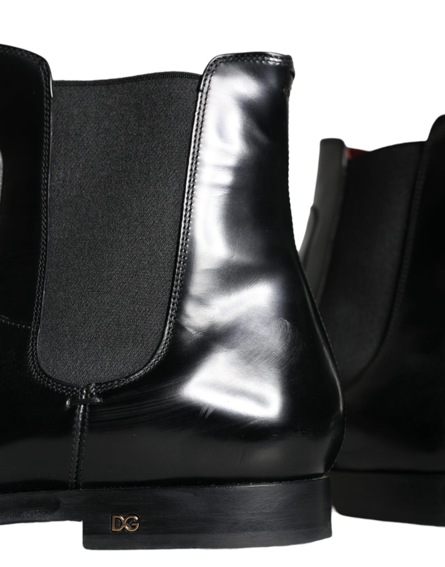 Dolce &amp; Gabbana Black Leather Chelsea Boots Shoes