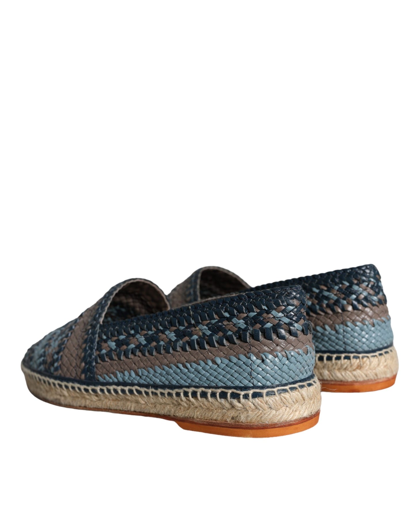 Dolce &amp; Gabbana Blue-Gray Woven Leather Espadrille Shoes by Buffalo