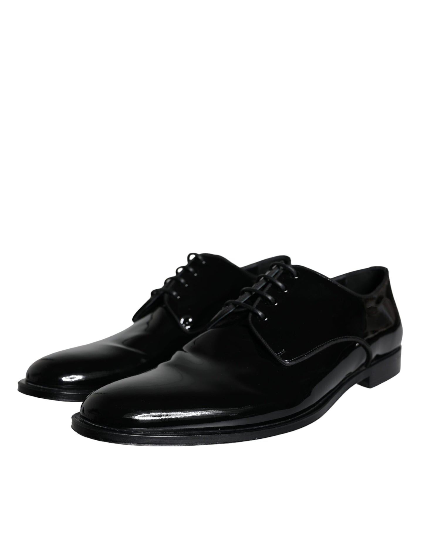 Dolce &amp; Gabbana Black Calfskin Derby Men's Dress Shoes