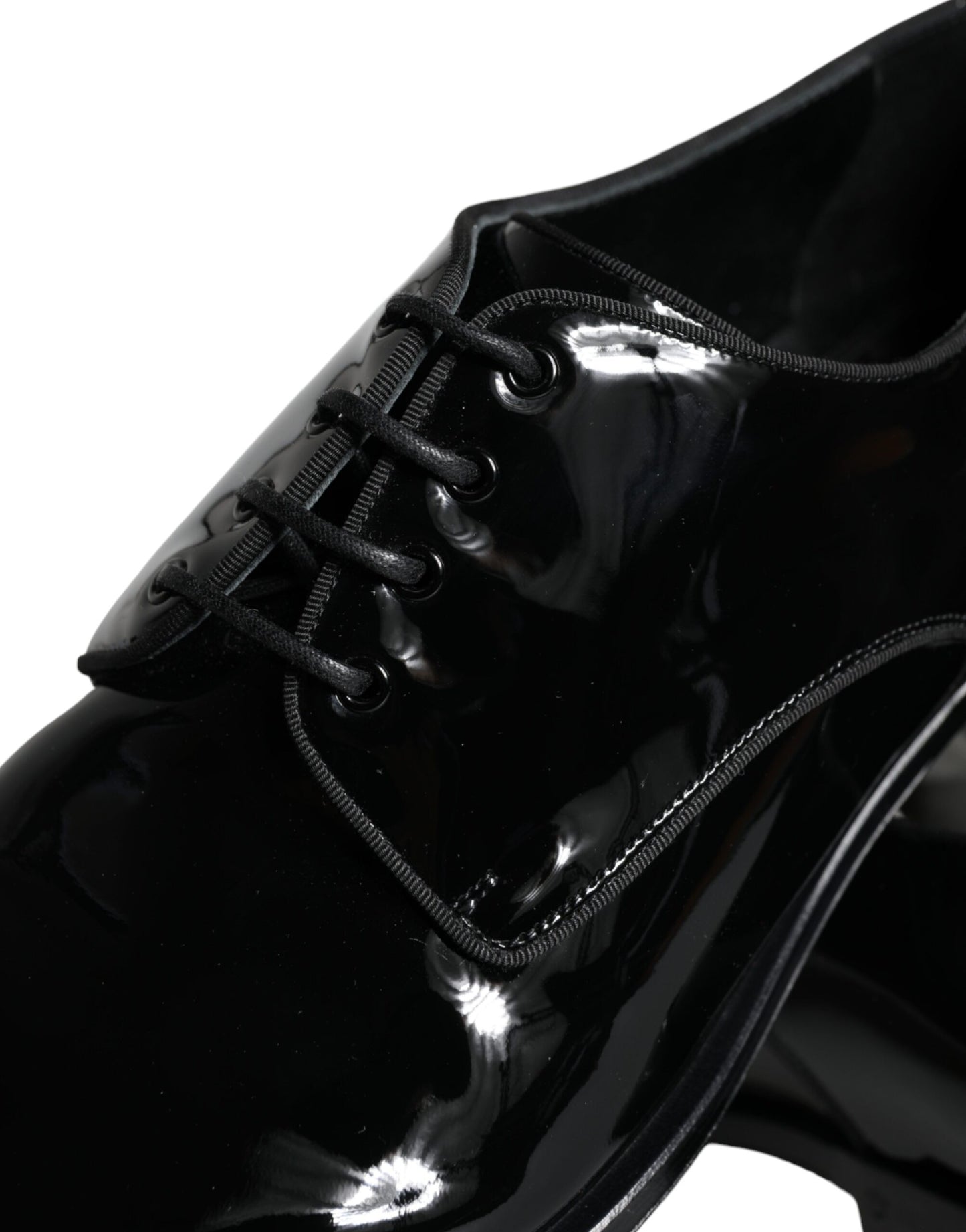 Dolce &amp; Gabbana Black Calfskin Derby Men's Dress Shoes