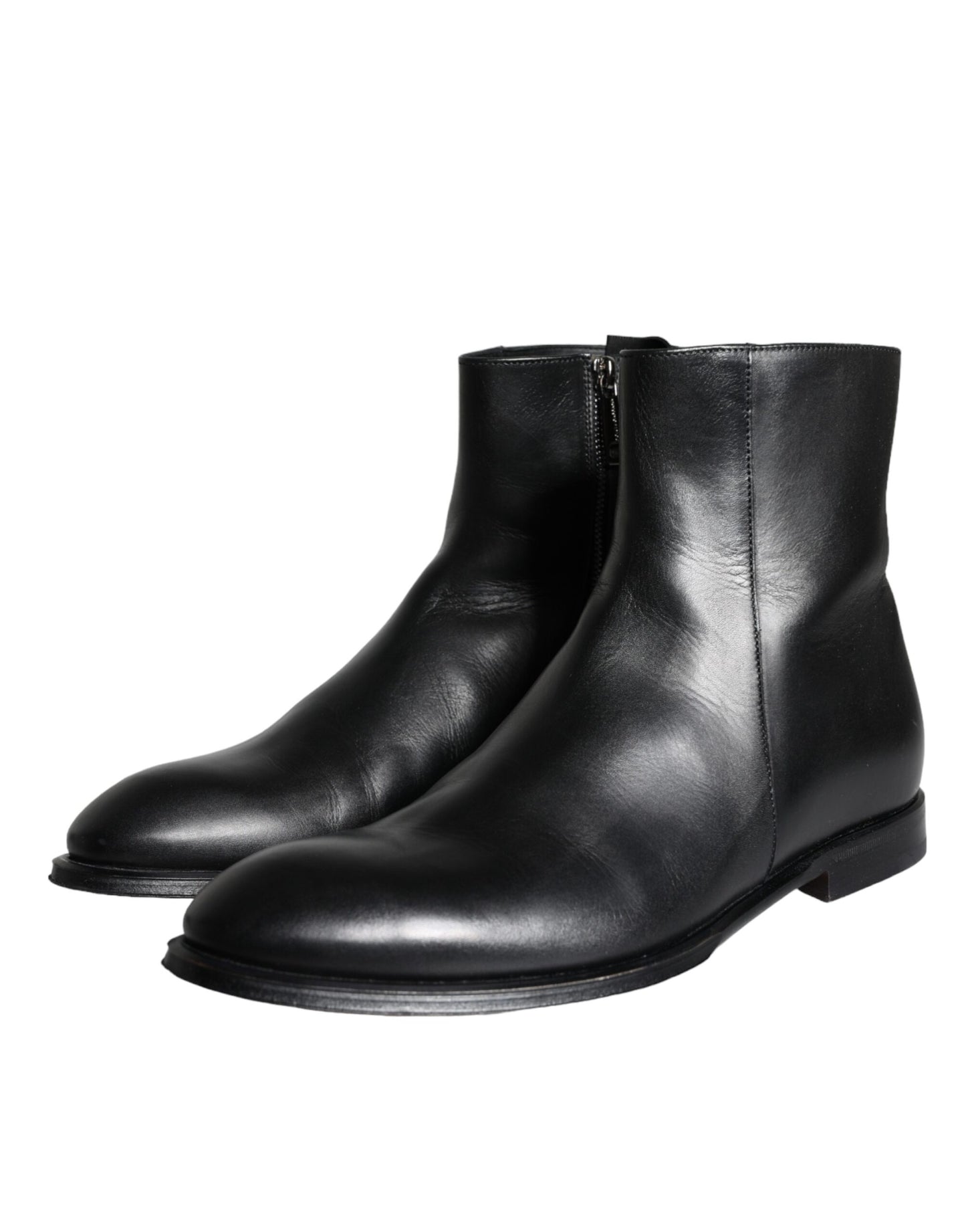 Dolce &amp; Gabbana Black Calfskin Men's Boots Men's Shoes