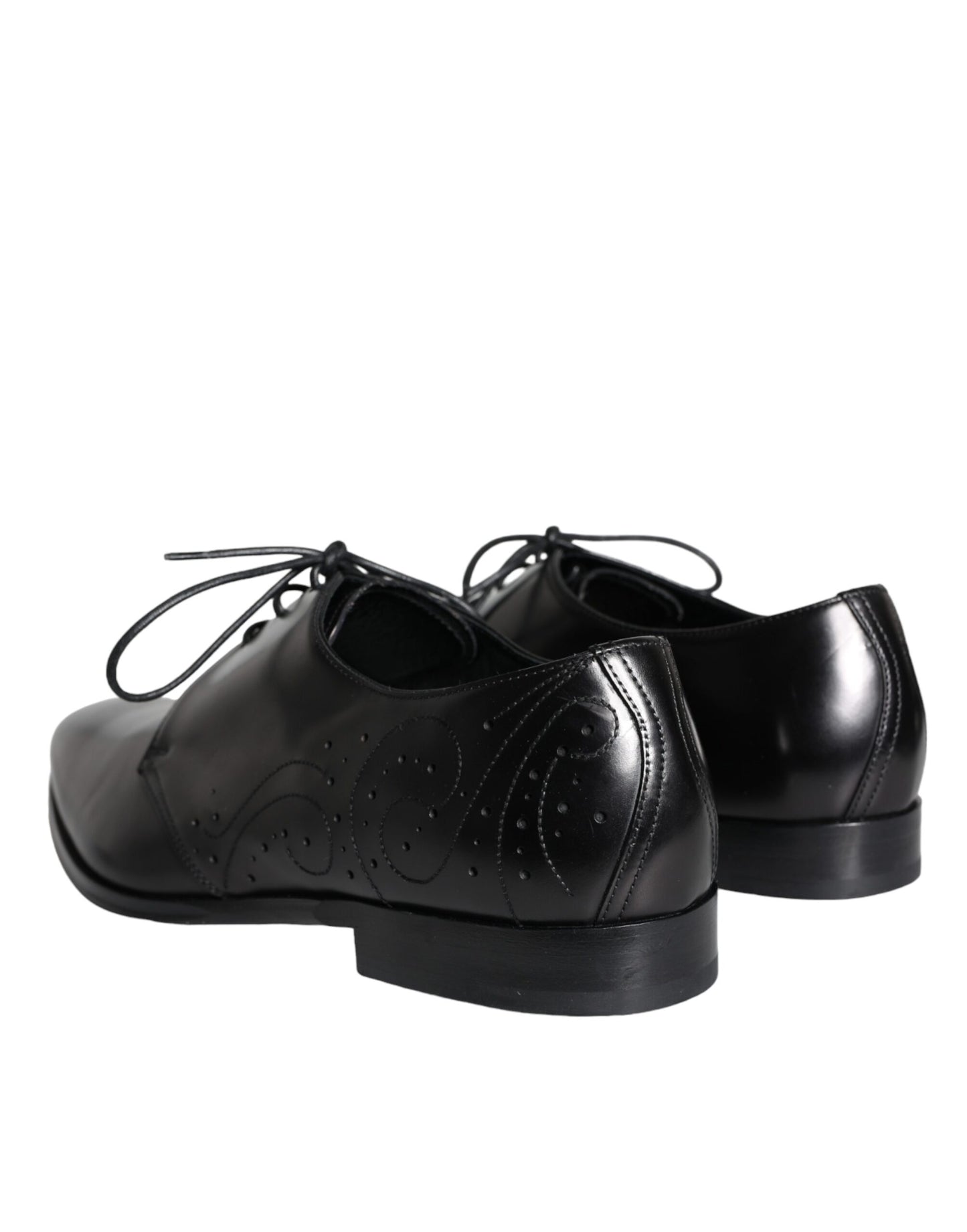 Dolce &amp; Gabbana Black Calfskin Derby Men's Dress Shoes