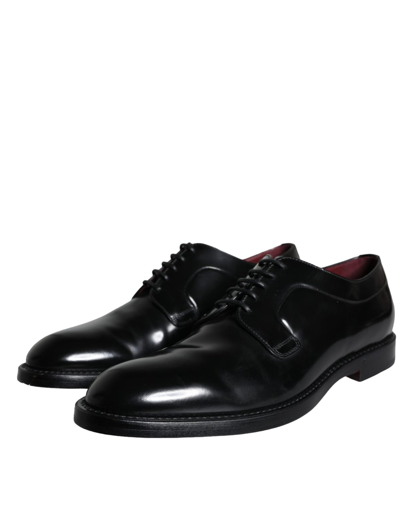 Dolce &amp; Gabbana Black Calfskin Derby Men's Dress Shoes