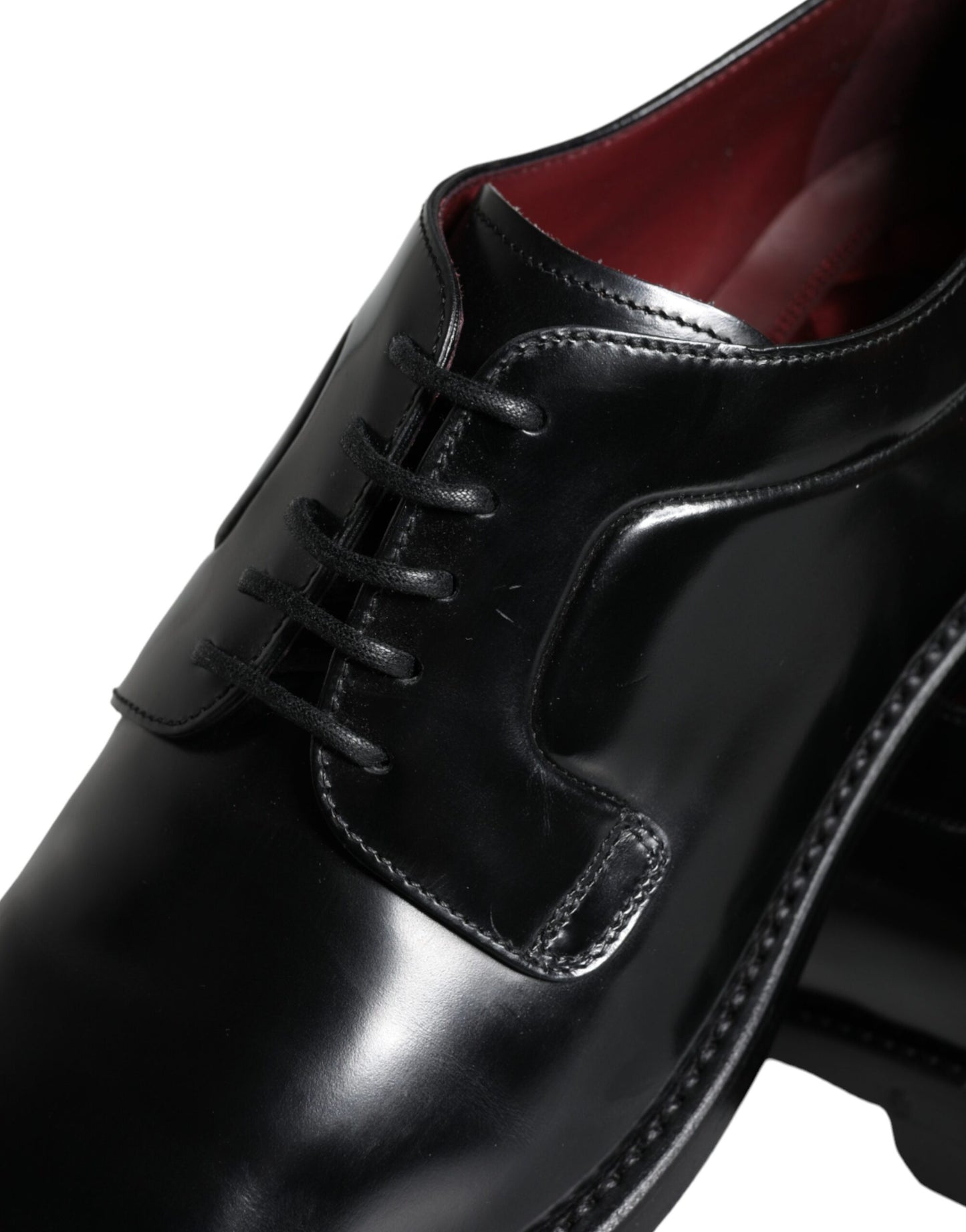 Dolce &amp; Gabbana Black Calfskin Derby Men's Dress Shoes