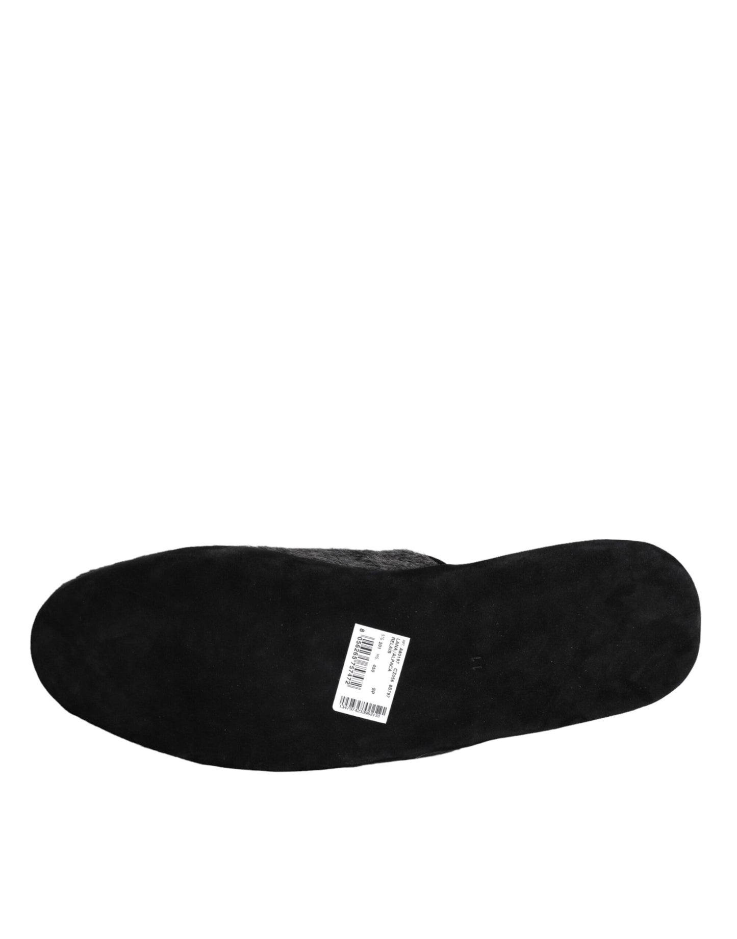 Dolce &amp; Gabbana Black Faux Fur Slippers Slip On Shoes