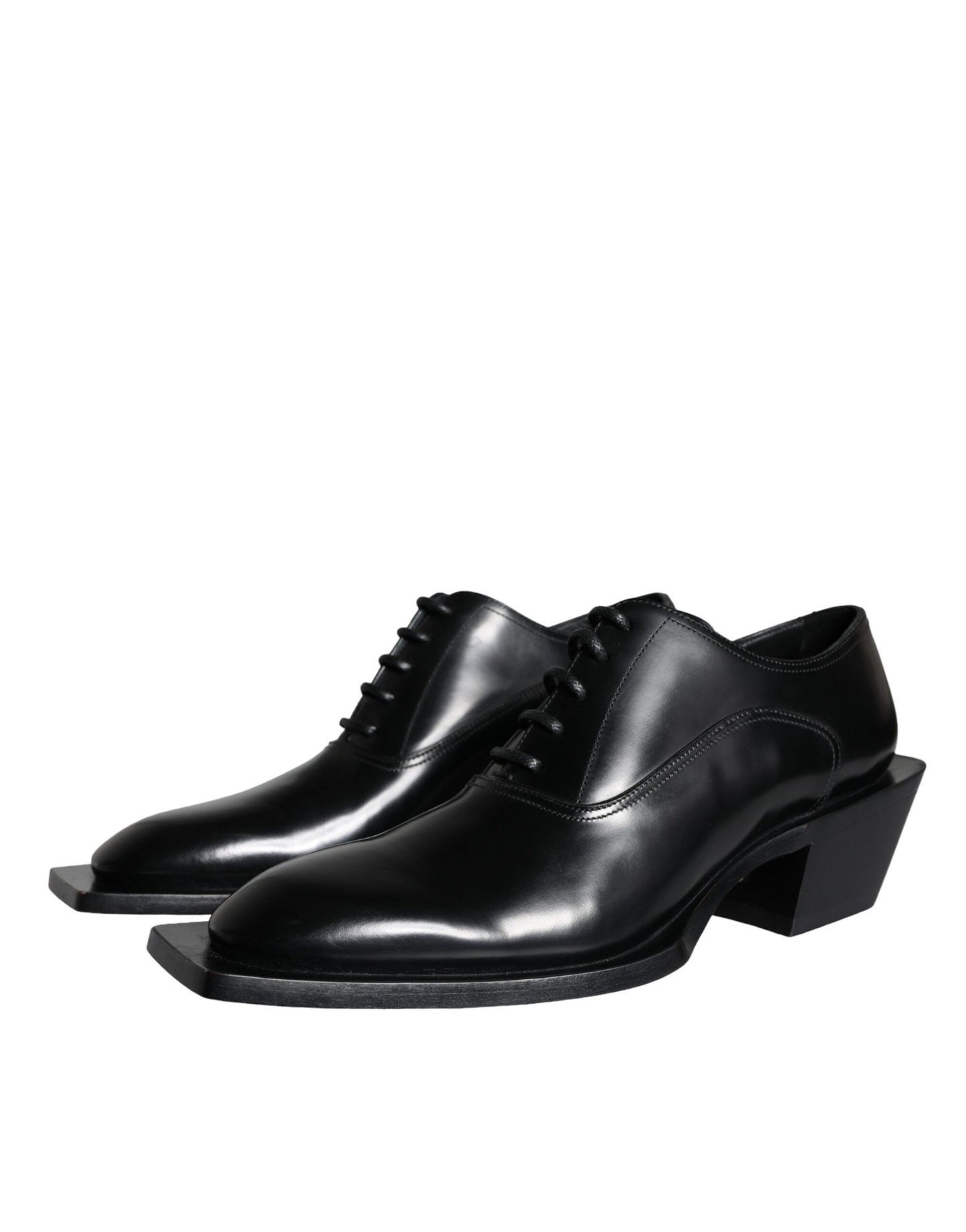 Dolce &amp; Gabbana Black Calfskin Derby Dress Men's Shoes