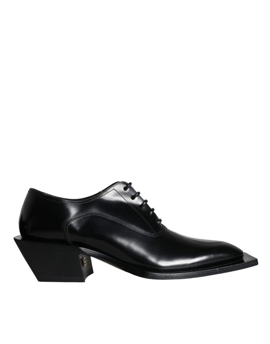 Dolce &amp; Gabbana Black Calfskin Derby Dress Men's Shoes