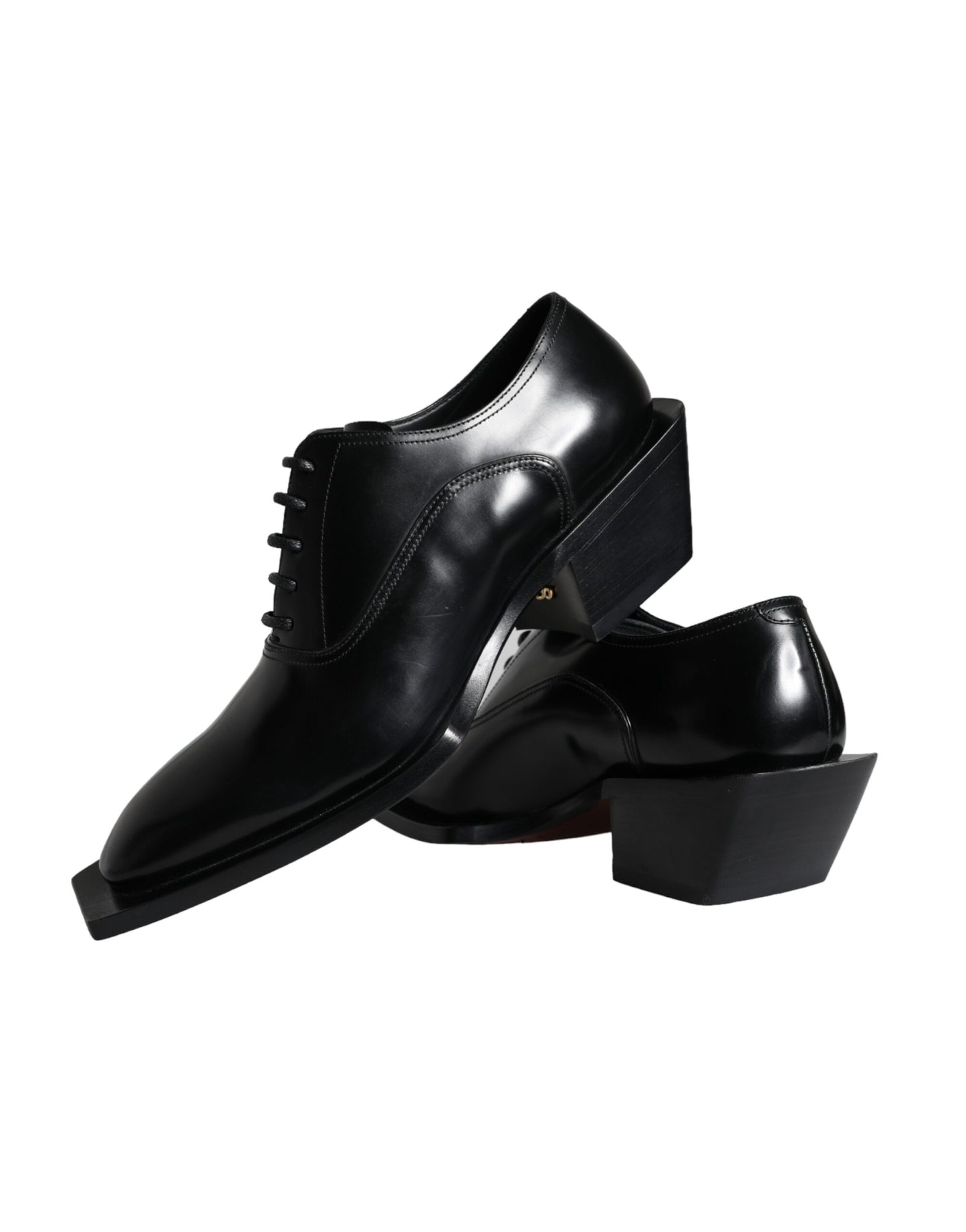 Dolce &amp; Gabbana Black Calfskin Derby Dress Men's Shoes