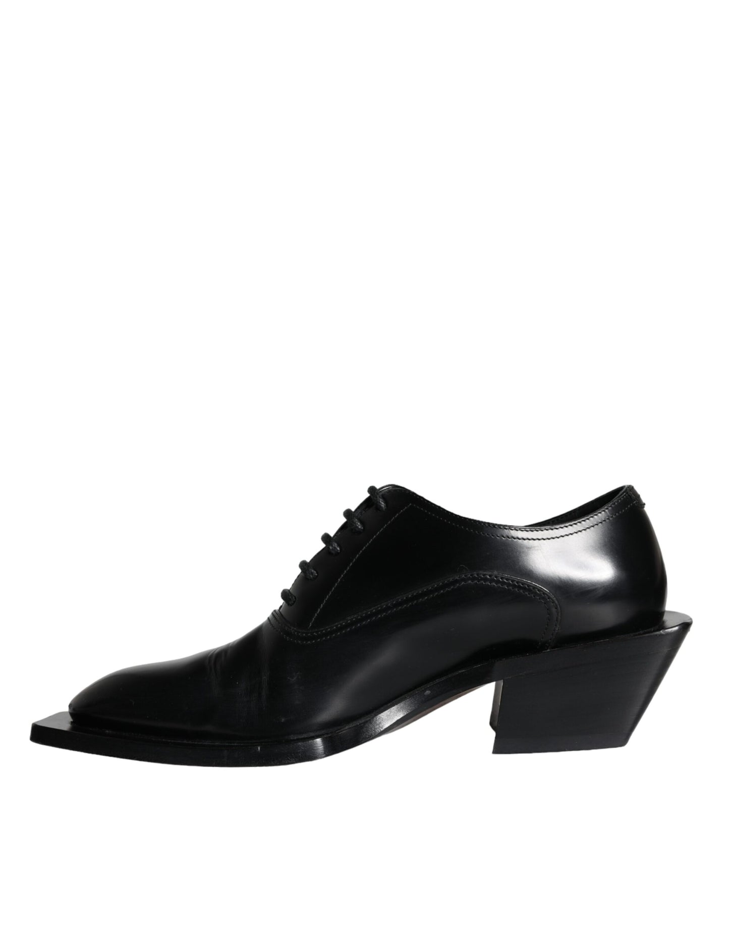 Dolce &amp; Gabbana Black Calfskin Derby Dress Men's Shoes