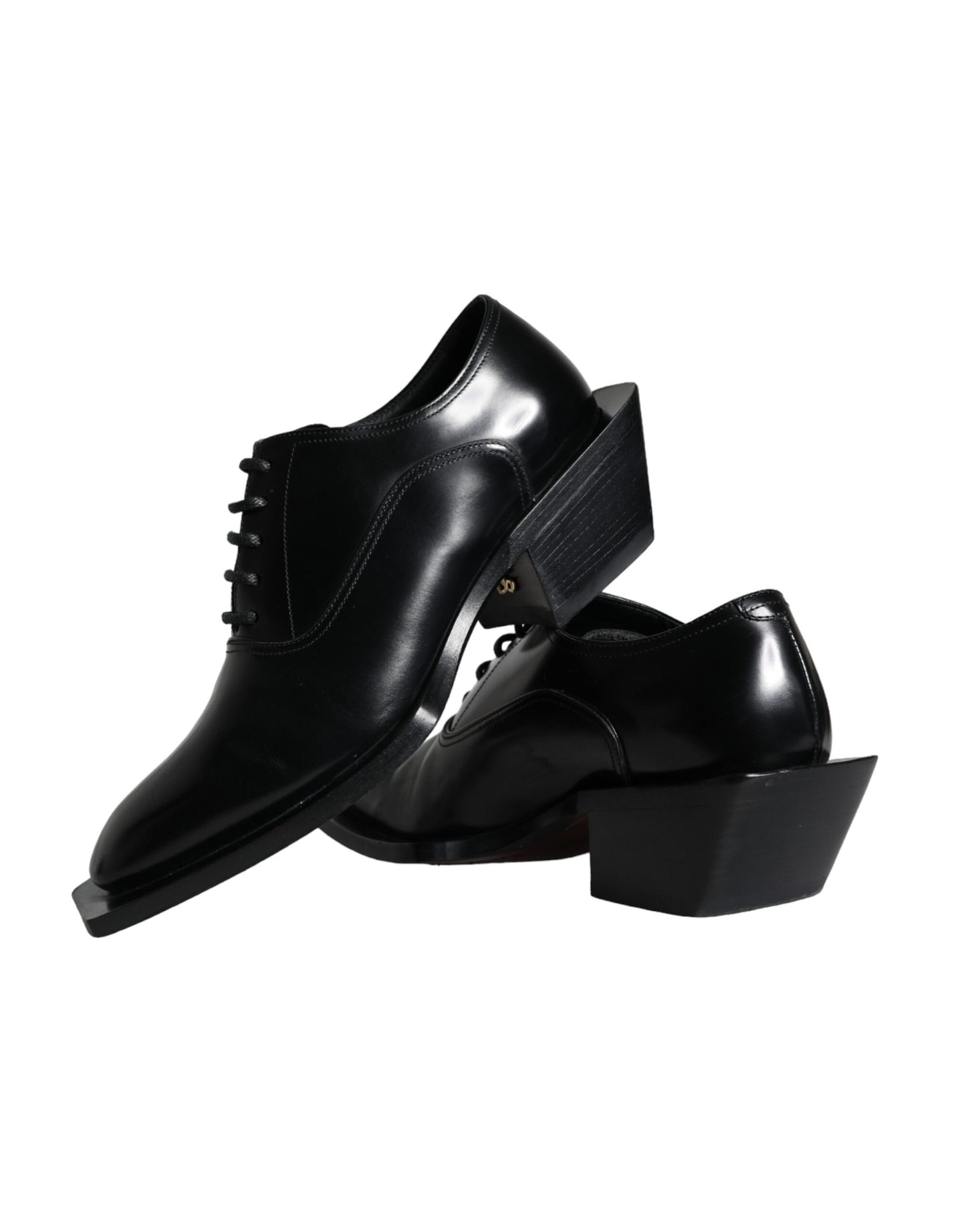 Dolce &amp; Gabbana Black Calfskin Derby Dress Men's Shoes