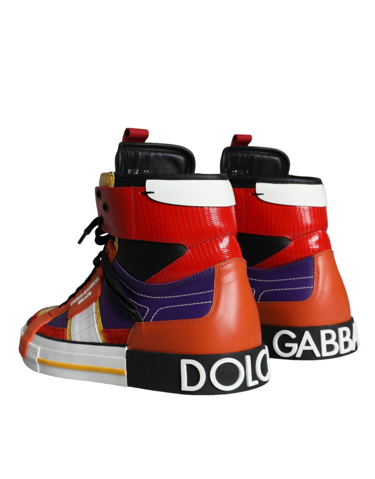 Dolce &amp; Gabbana Multicolor Leather High Top Sneakers Shoes