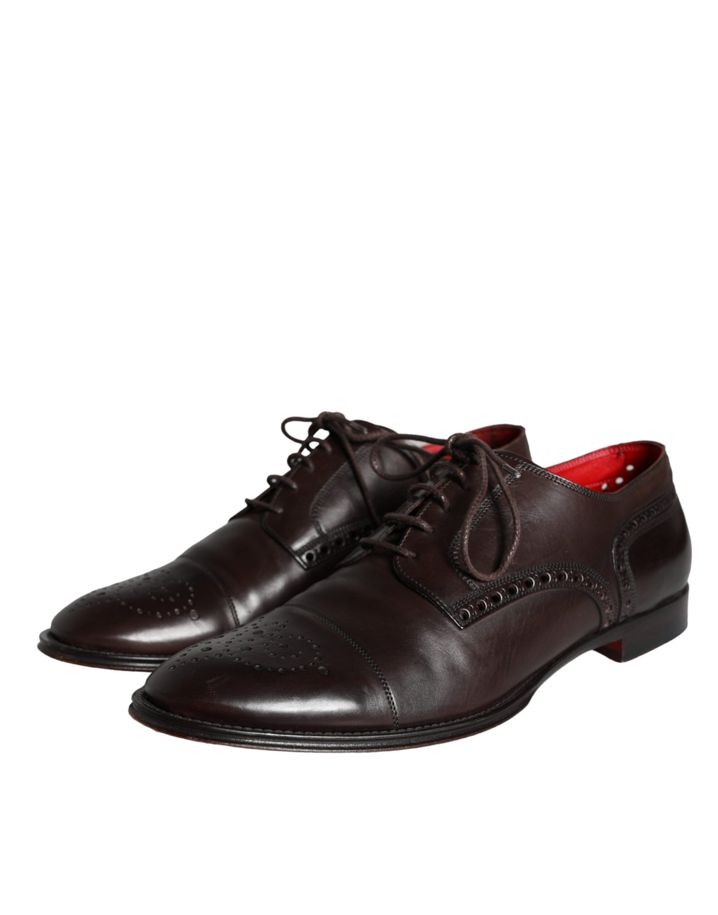 Dolce &amp; Gabbana Brown calf leather lace-up shoes in Oxford look