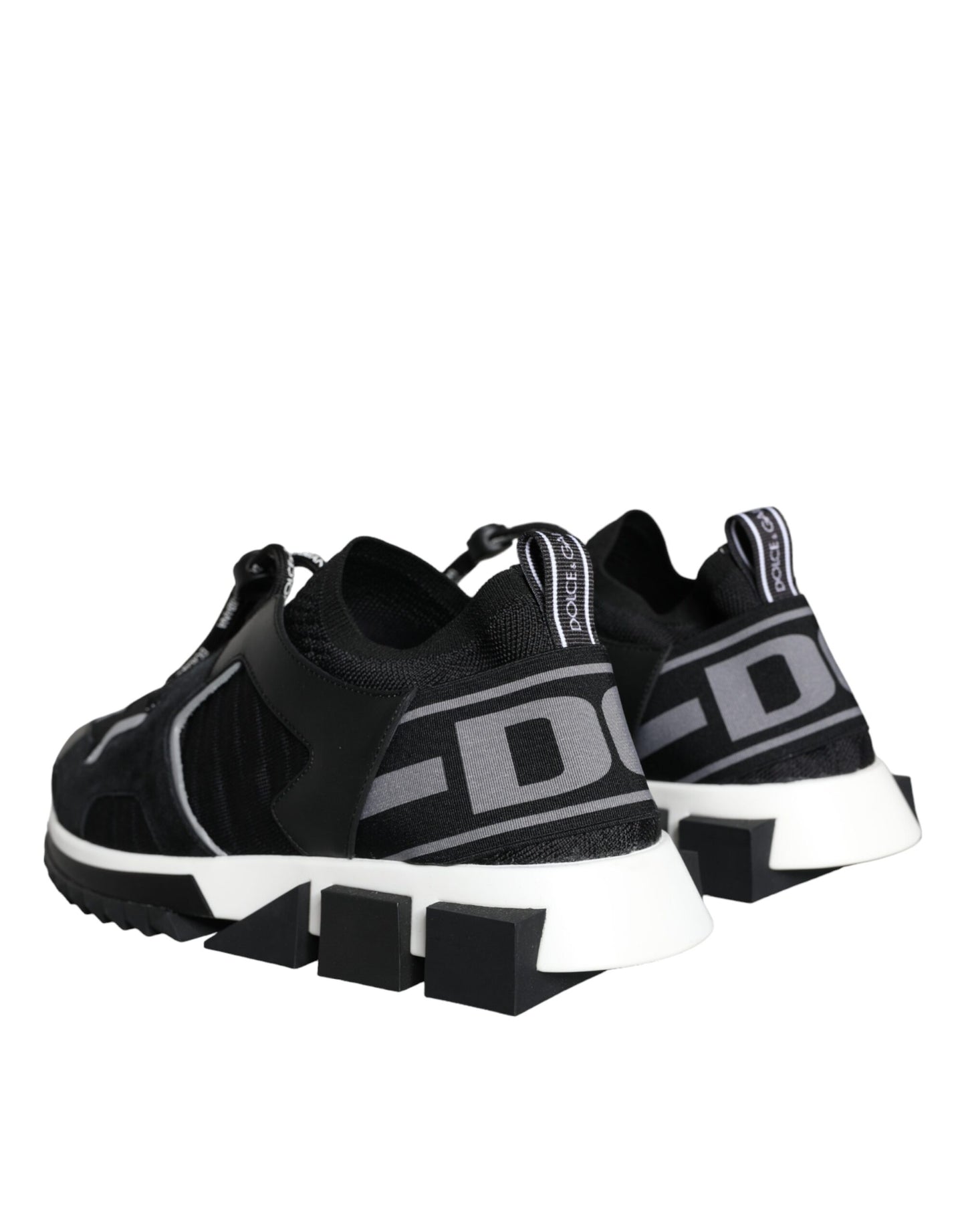 Dolce &amp; Gabbana Black White Logo Sorrento Men Sneakers Shoes