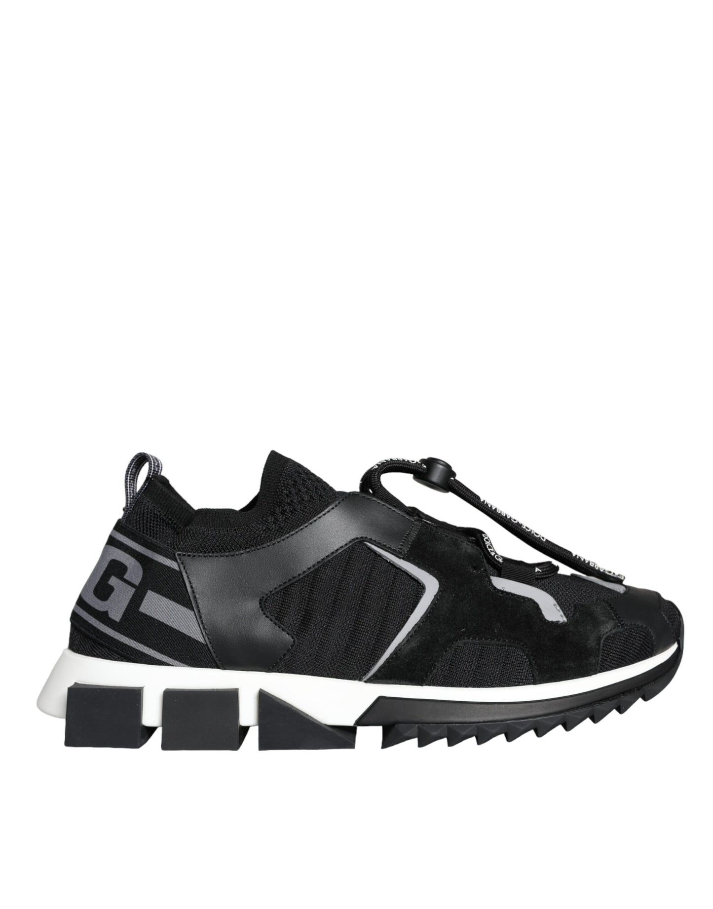 Dolce &amp; Gabbana Black White Logo Sorrento Men Sneakers Shoes