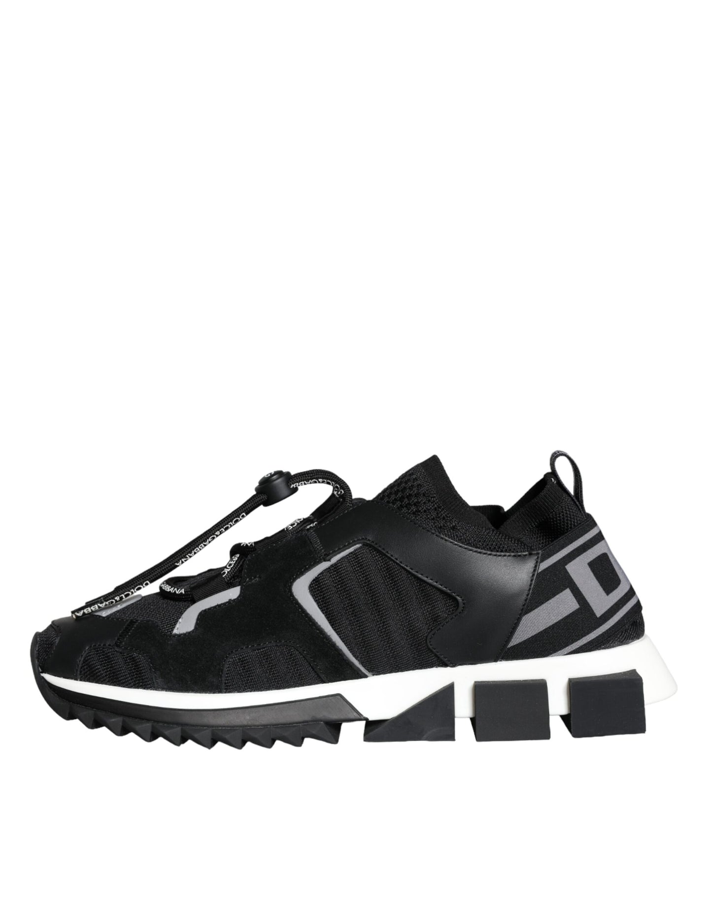 Dolce &amp; Gabbana Black White Logo Sorrento Men Sneakers Shoes