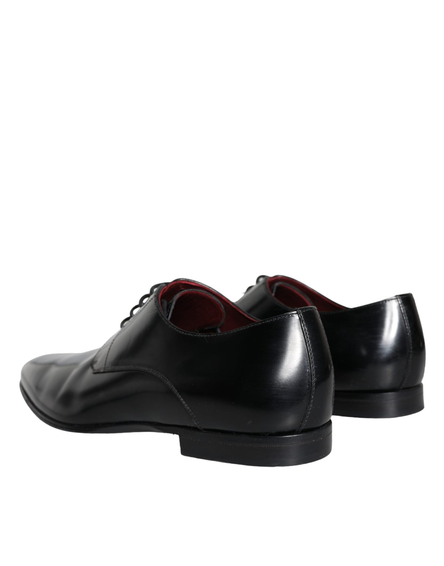 Dolce &amp; Gabbana Black Leather Derby Formal Dress Men Shoes