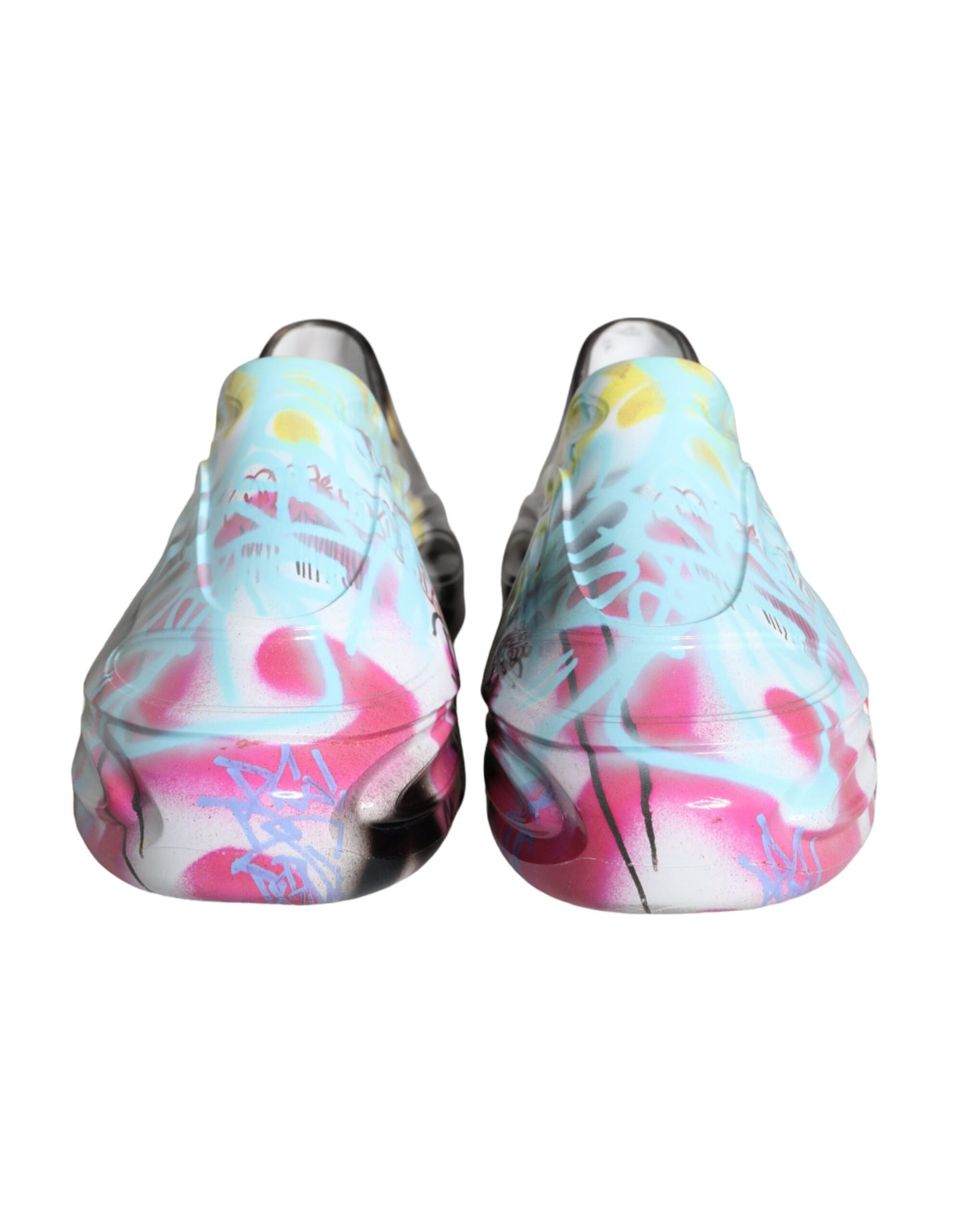 Dolce &amp; Gabbana Multicolor Graffiti Rubber Low Top Sneakers Shoes