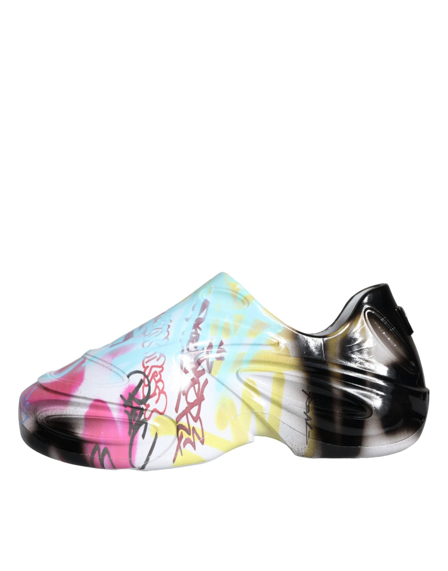 Dolce &amp; Gabbana Multicolor Graffiti Rubber Low Top Sneakers Shoes